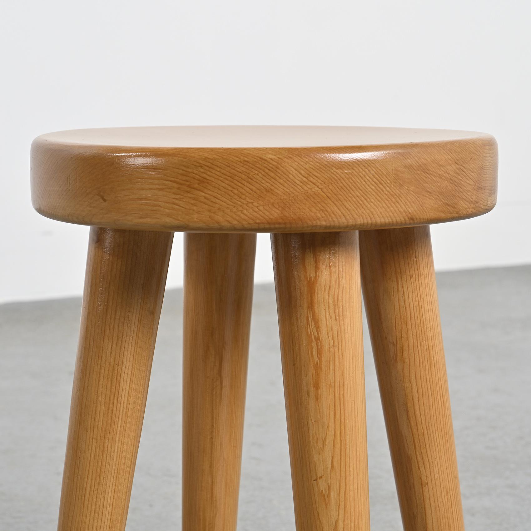 French Pair of Stools by René Martin, Méribel circa 1965 For Sale
