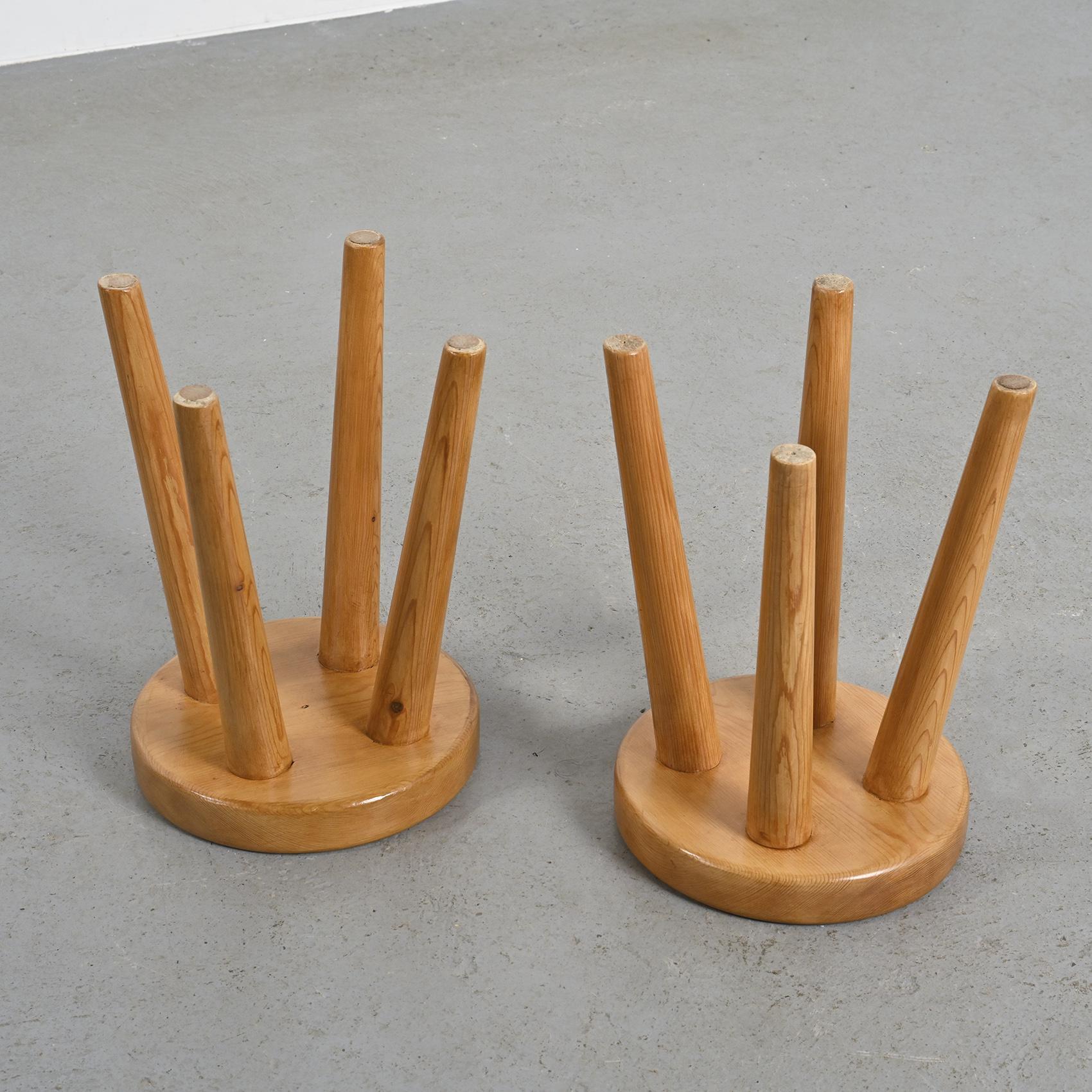Pair of Stools by René Martin, Méribel circa 1965 For Sale 1