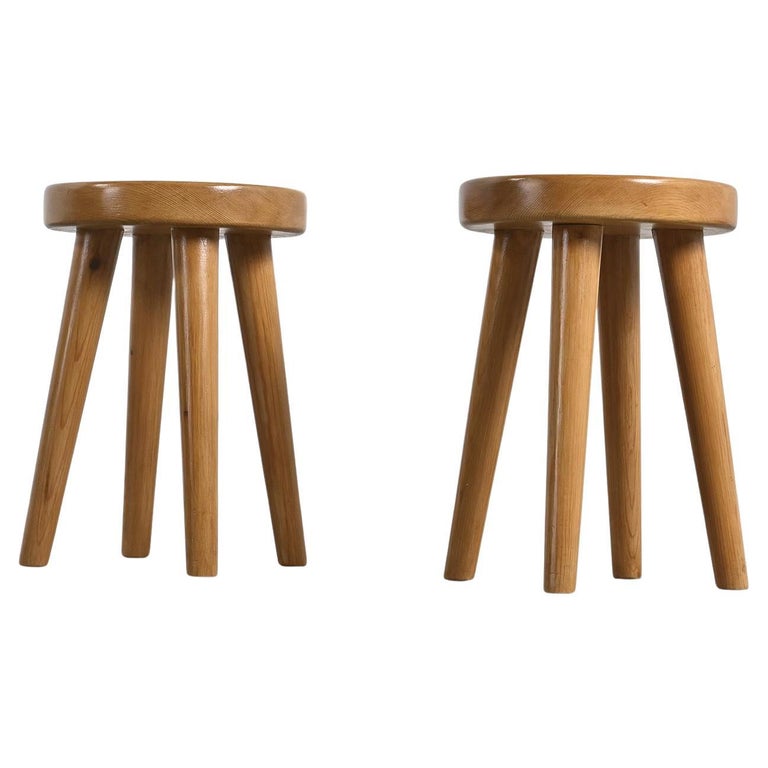 Pair of Stools by René Martin, Méribel circa 1965 at 1stDibs