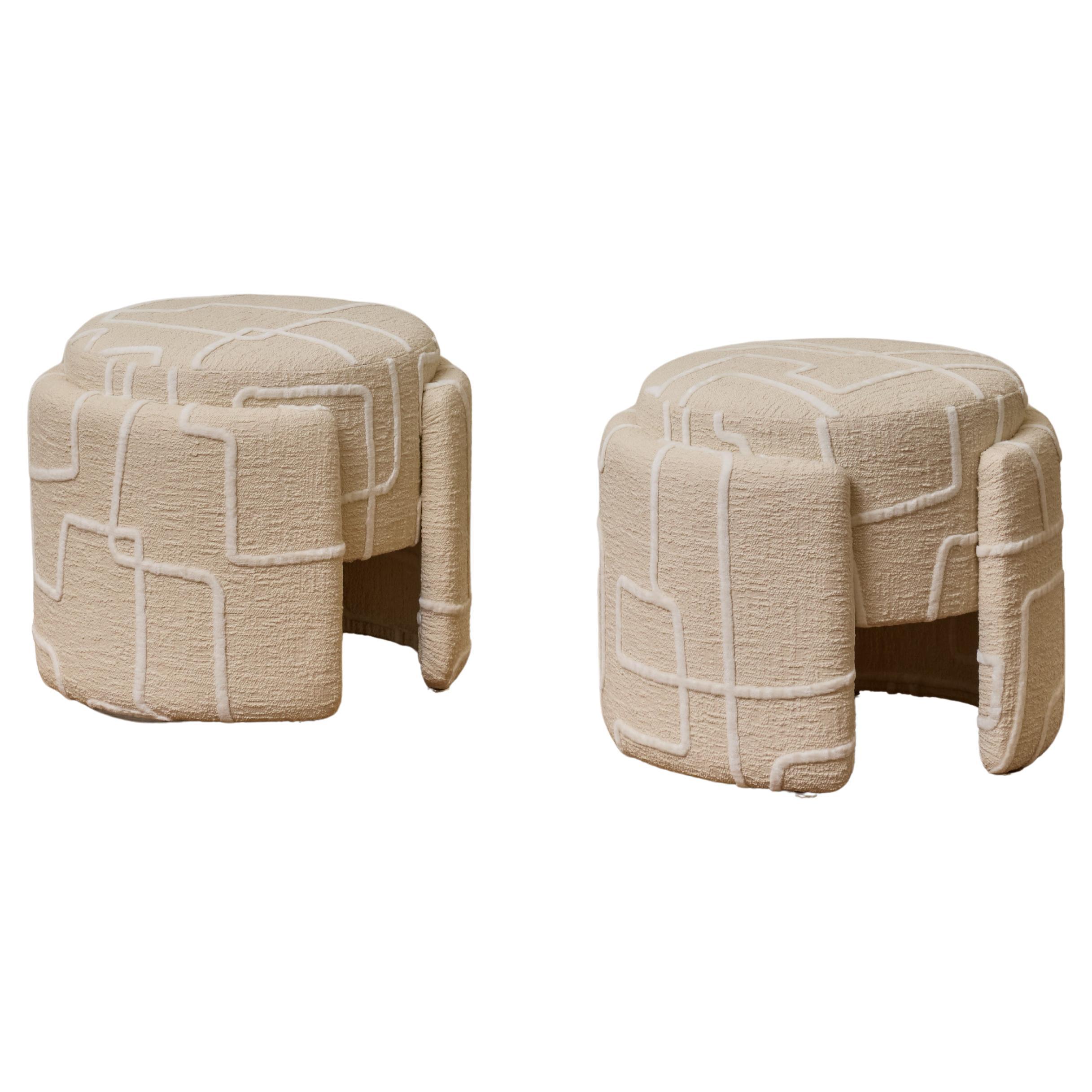 Pair of stools by Studio Glustin For Sale