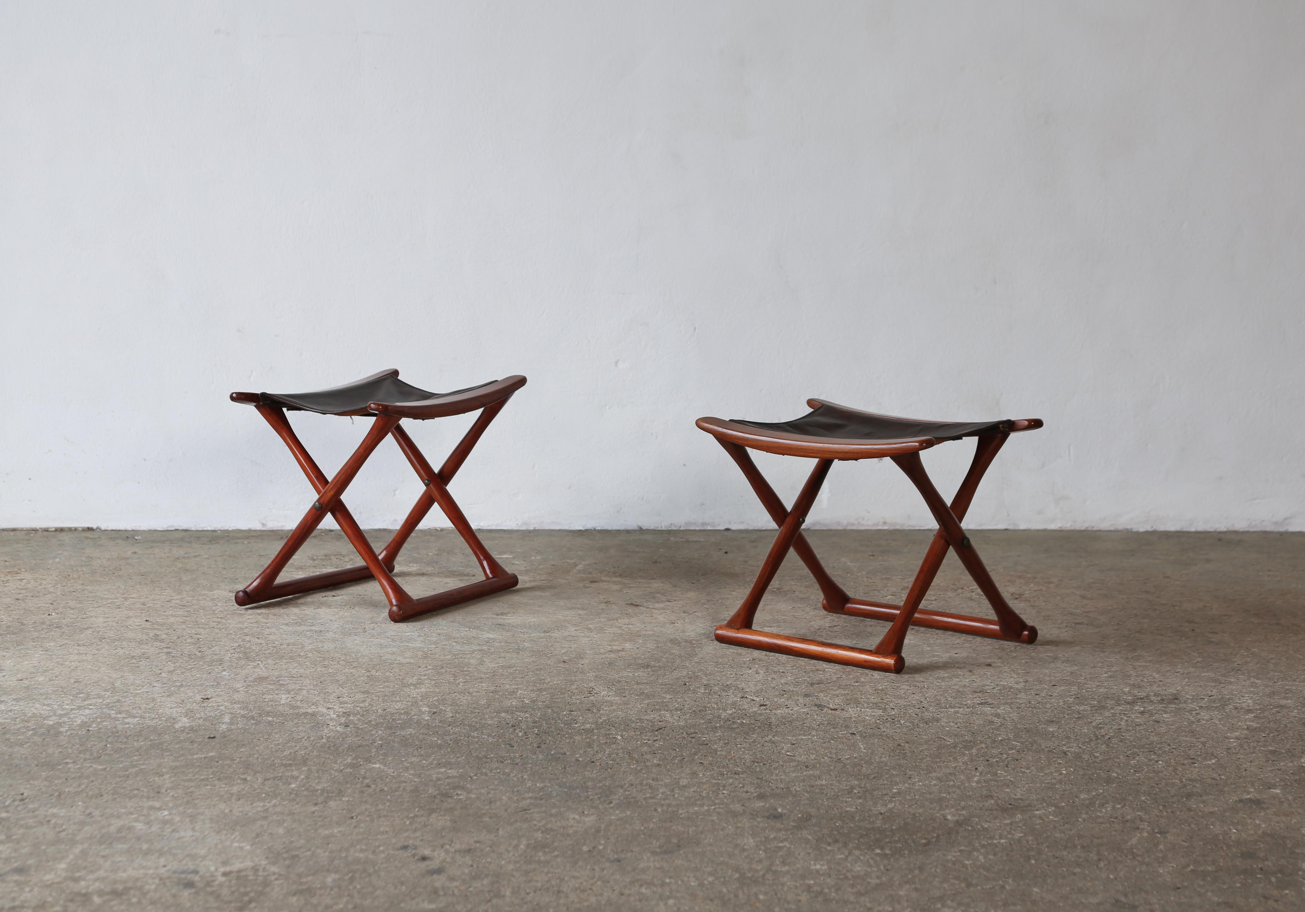 Mid-Century Modern Pair of Stools, Denmark, 1960s/70s For Sale