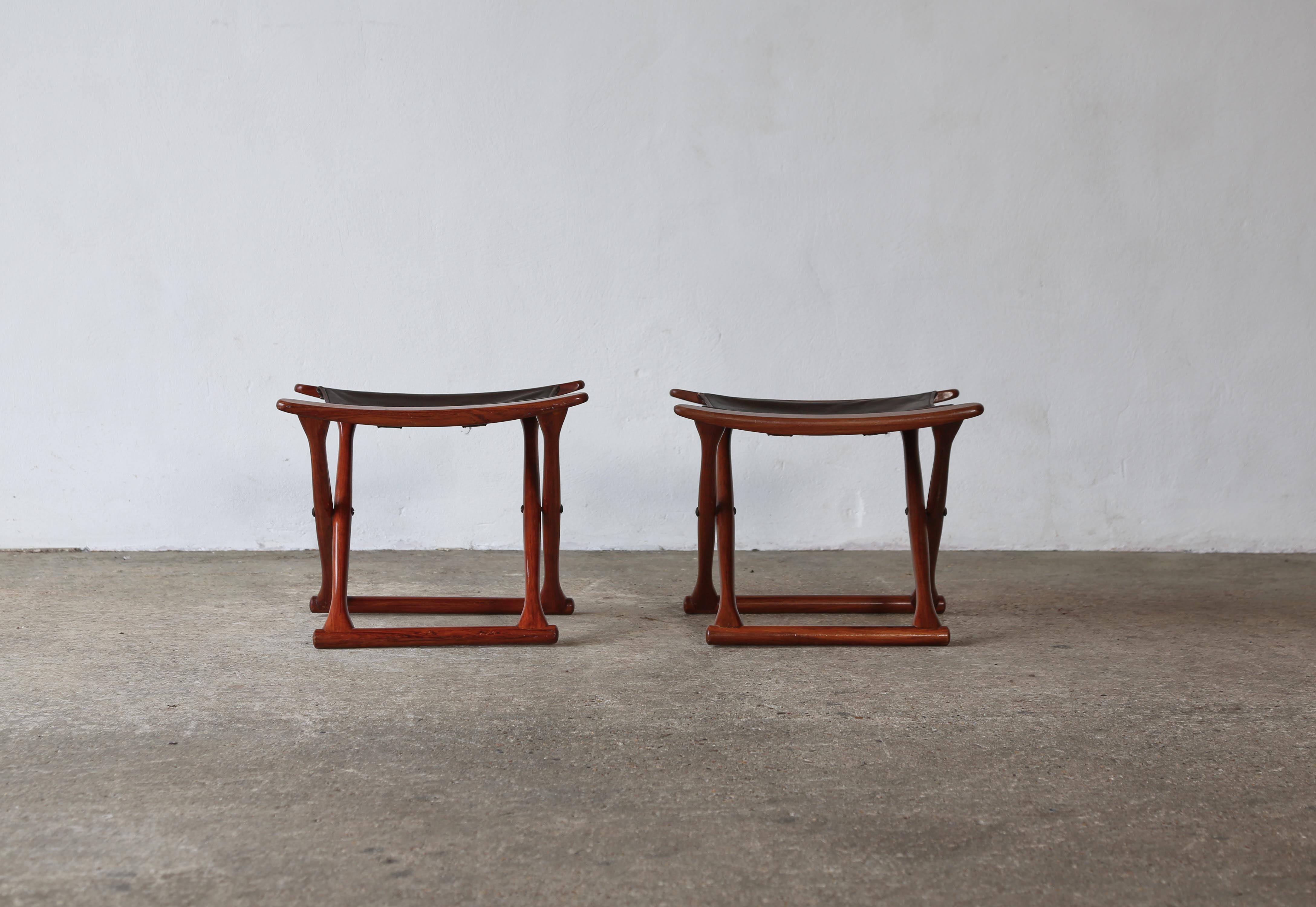 Pair of Stools, Denmark, 1960s/70s In Good Condition For Sale In LEWES, GB