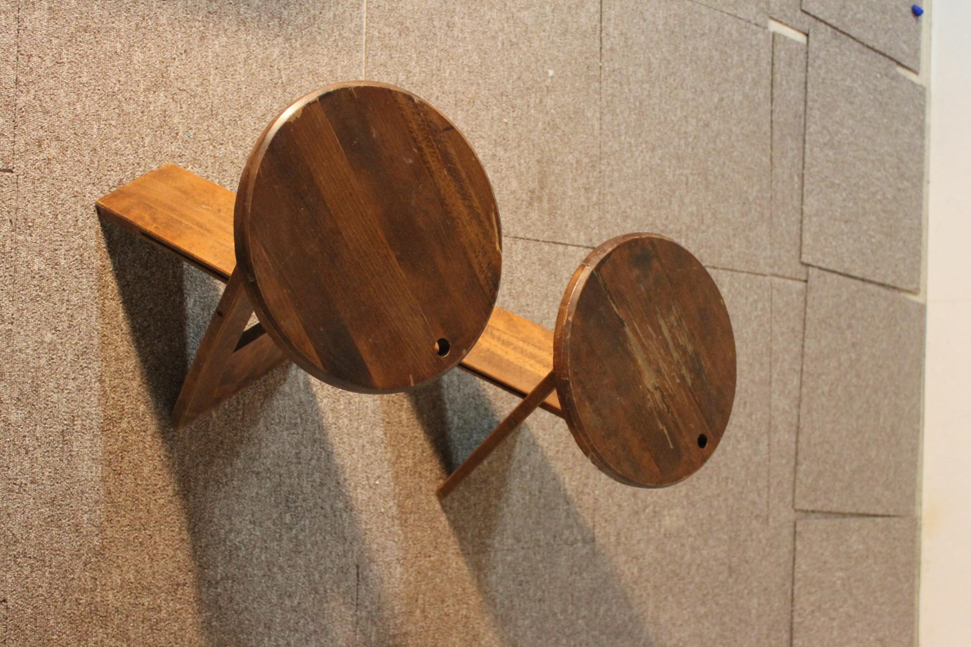 Pair of Stools Design, Wood, Foldable, XX Th For Sale 7