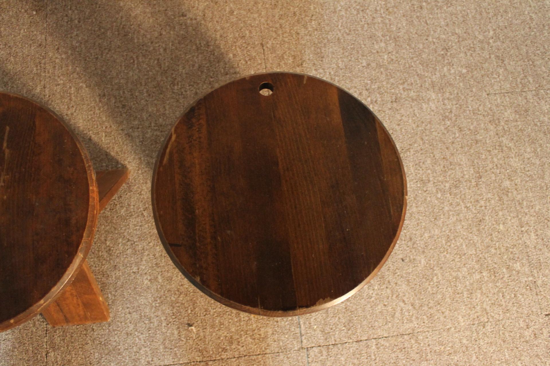 Menuiserie Paire de tabourets design, bois, pliable, XXe siècle en vente