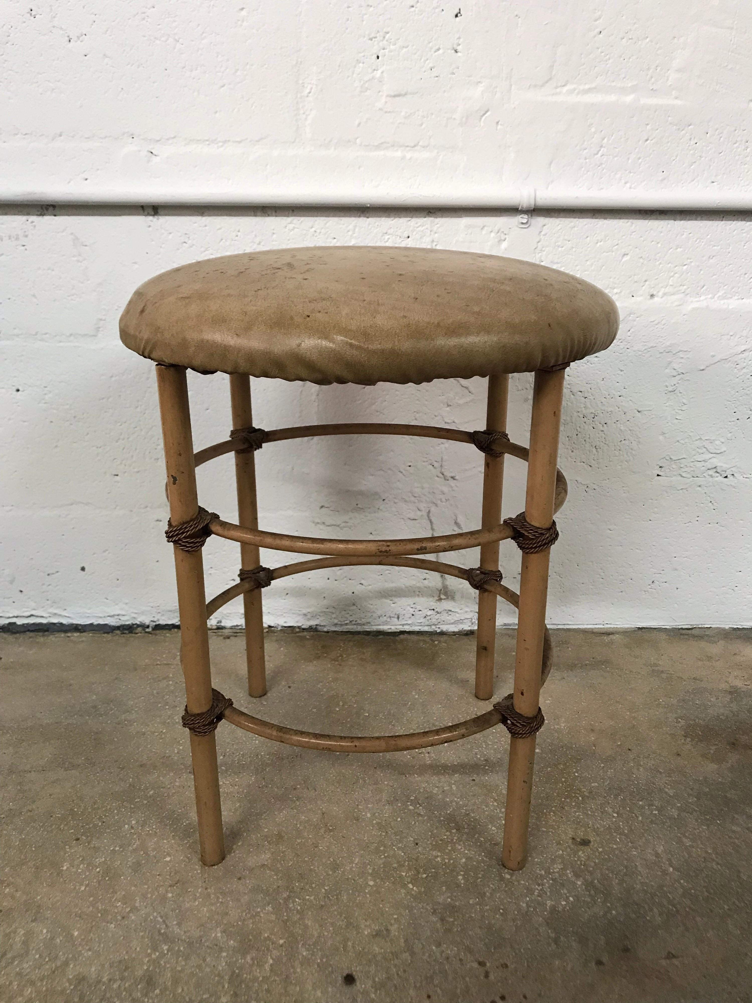 American Pair of Mid Century Hollywood Regency Stools or Ottomans, USA, Circa 1960s For Sale