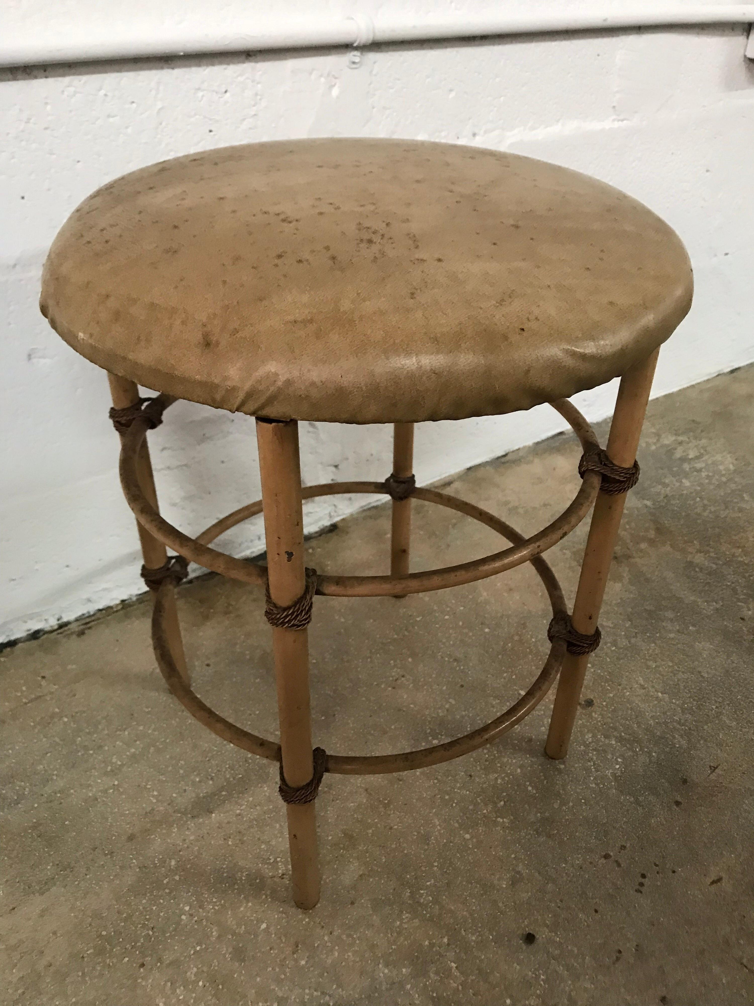 20th Century Pair of Mid Century Hollywood Regency Stools or Ottomans, USA, Circa 1960s For Sale