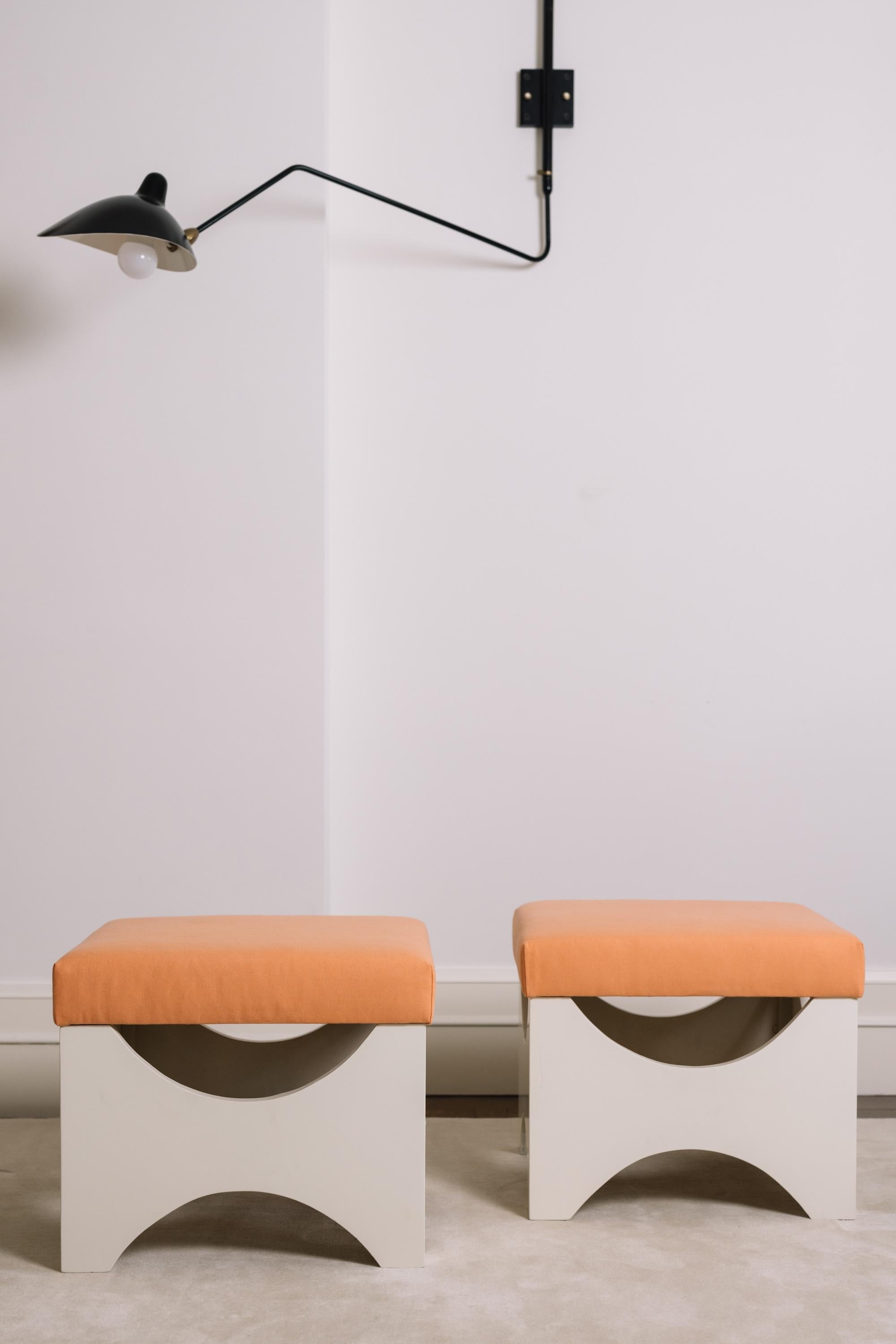 Mid-Century Modern Pair of Stools, Ettore Sottsass, circa 1960s For Sale
