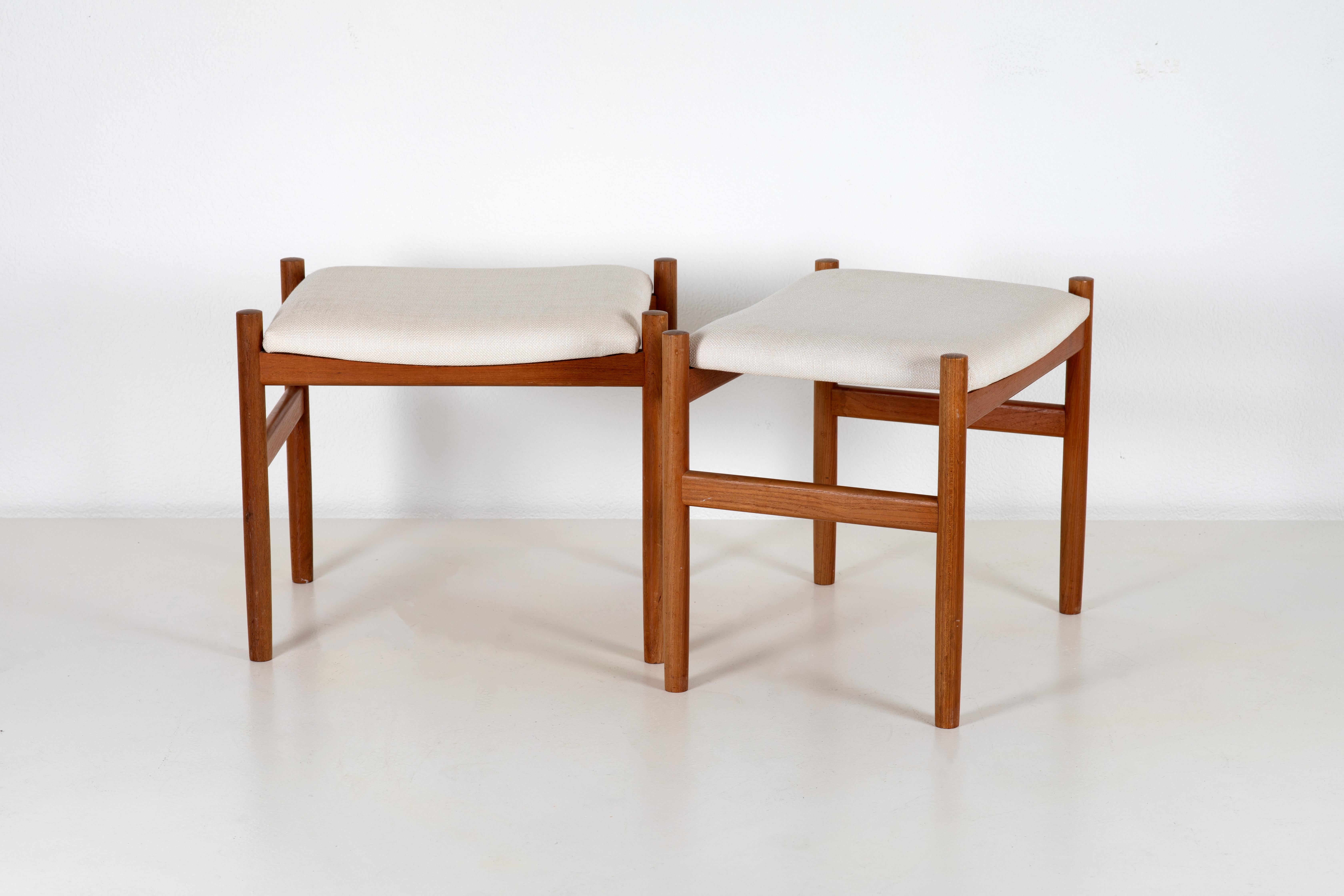 Fabric Pair of stools For Sale