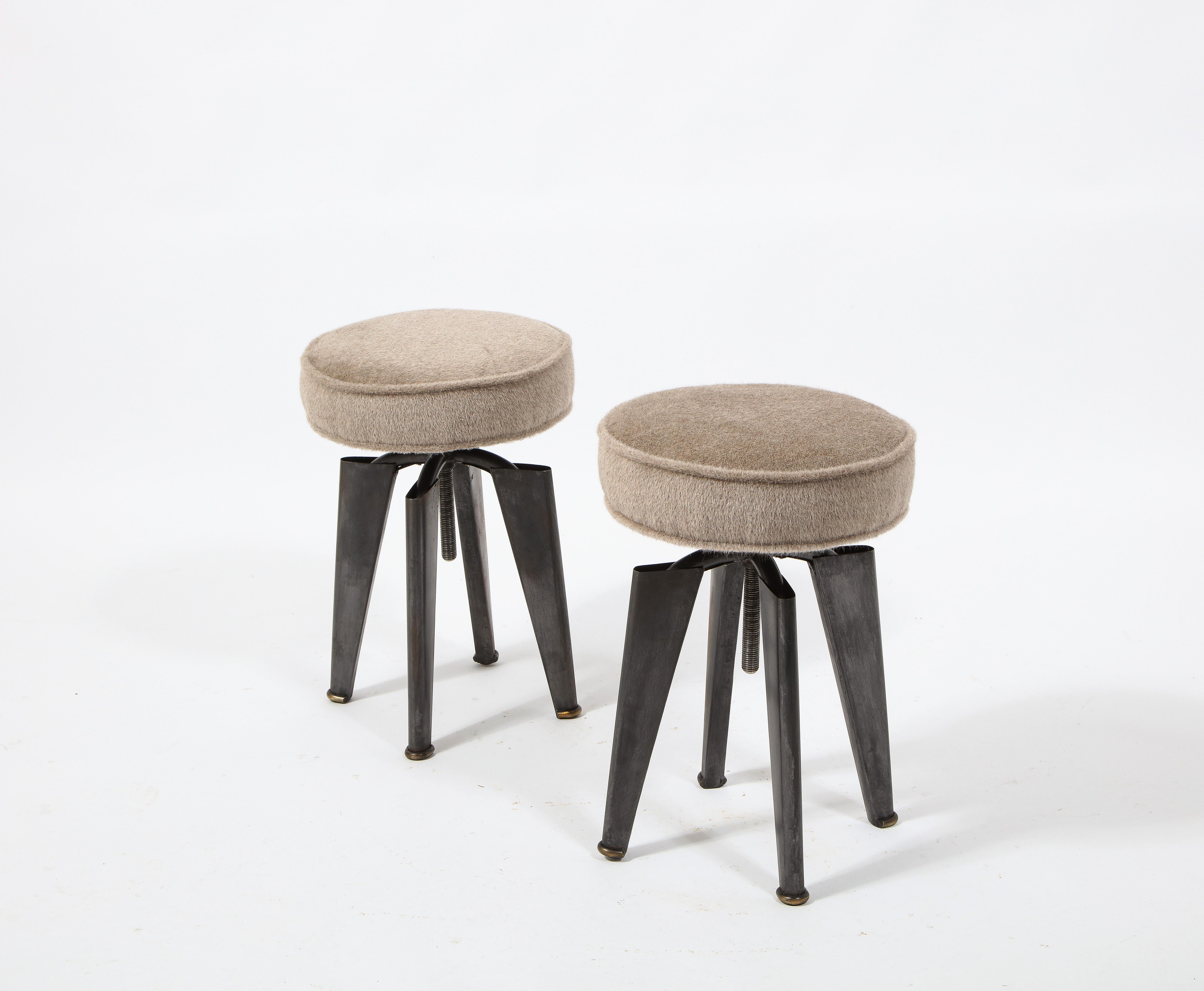 Pair of Stools from the Clemenceau Warship by Dominique, France, 1960's 1