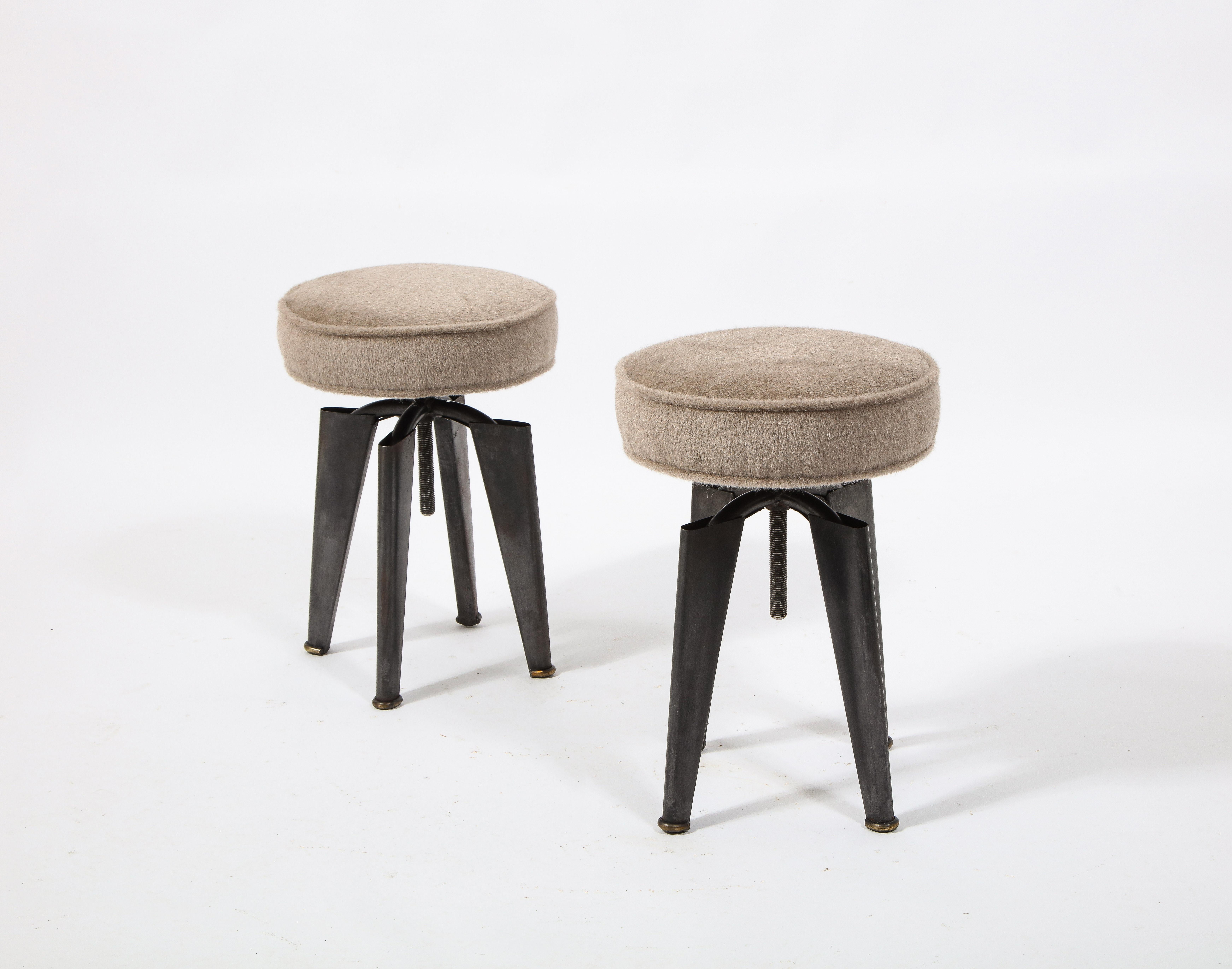 Pair of Stools from the Clemenceau Warship by Dominique, France, 1960's 2