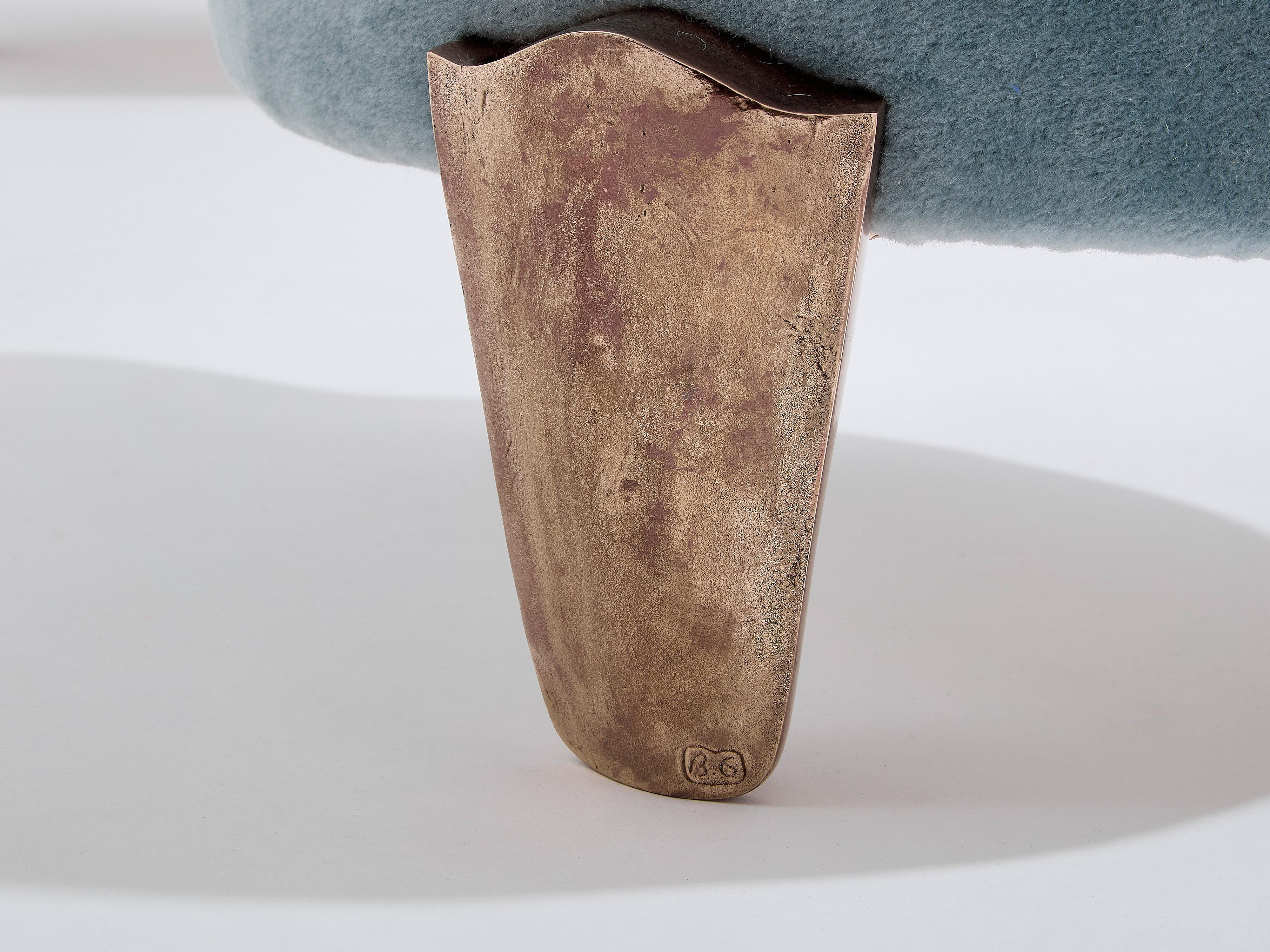 Paar Hocker Garouste & Bonetti Koala Bronze Mohair Samt 1995 im Zustand „Hervorragend“ im Angebot in Paris, IDF