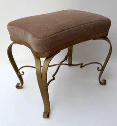 Paire de tabourets en fer forgé doré par Pier Luigi Colli, Italie, années 1950