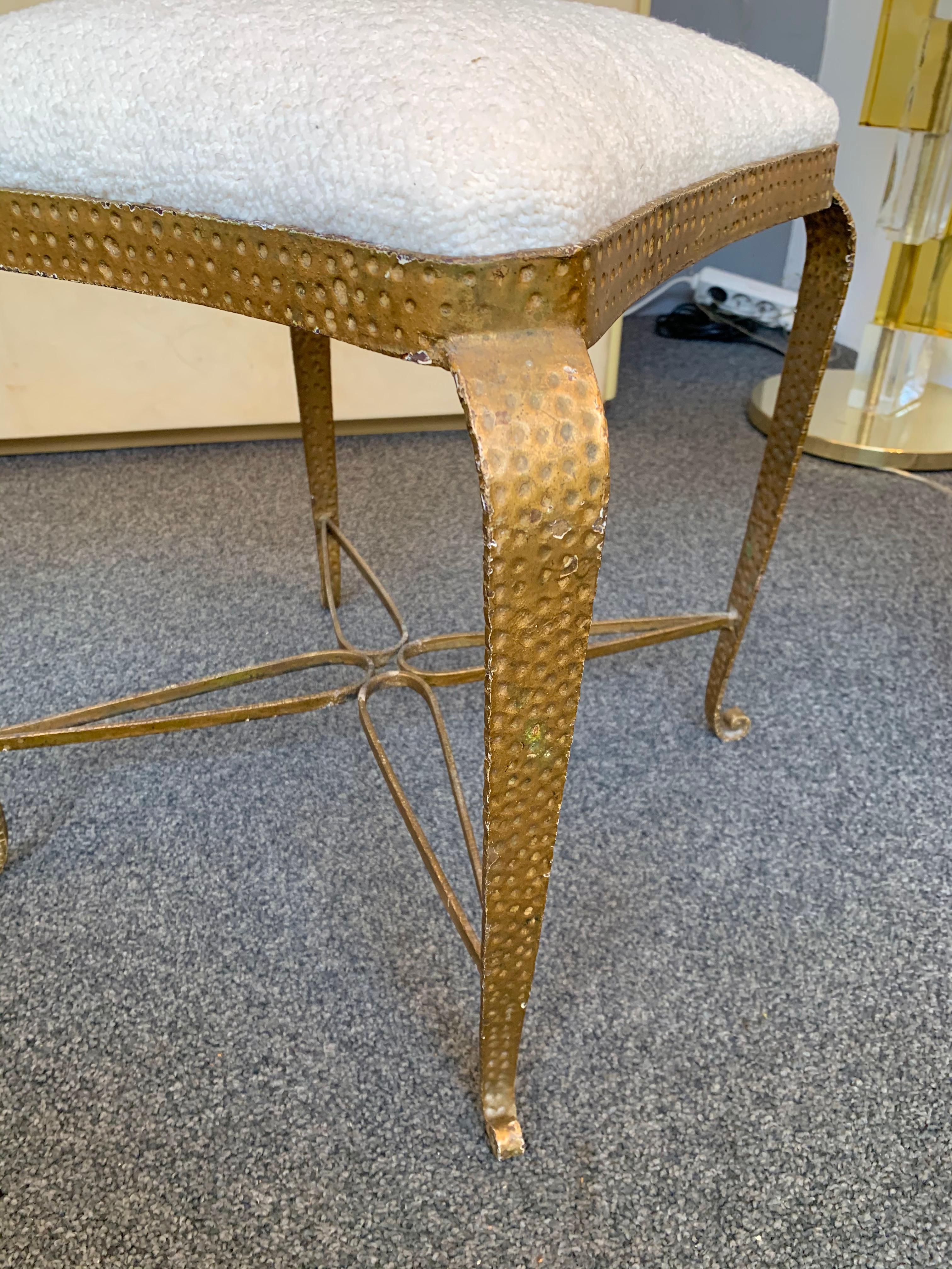 Mid-Century Modern Pair of Stools Gold Leaf by Pier Luigi Colli, Italy, 1950s