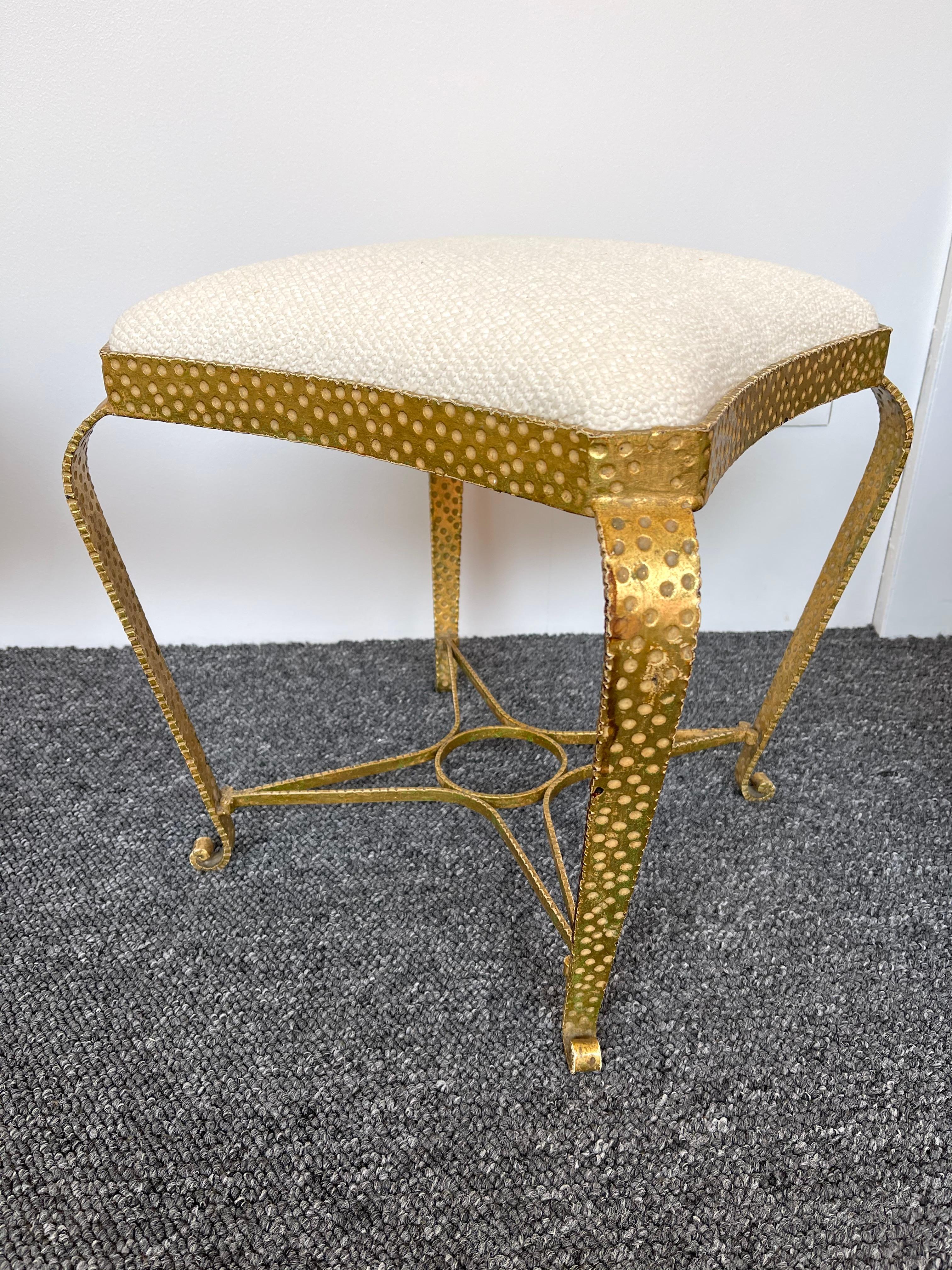 Pair of Stools Gold Leaf by Pier Luigi Colli, Italy, 1950s In Good Condition In SAINT-OUEN, FR