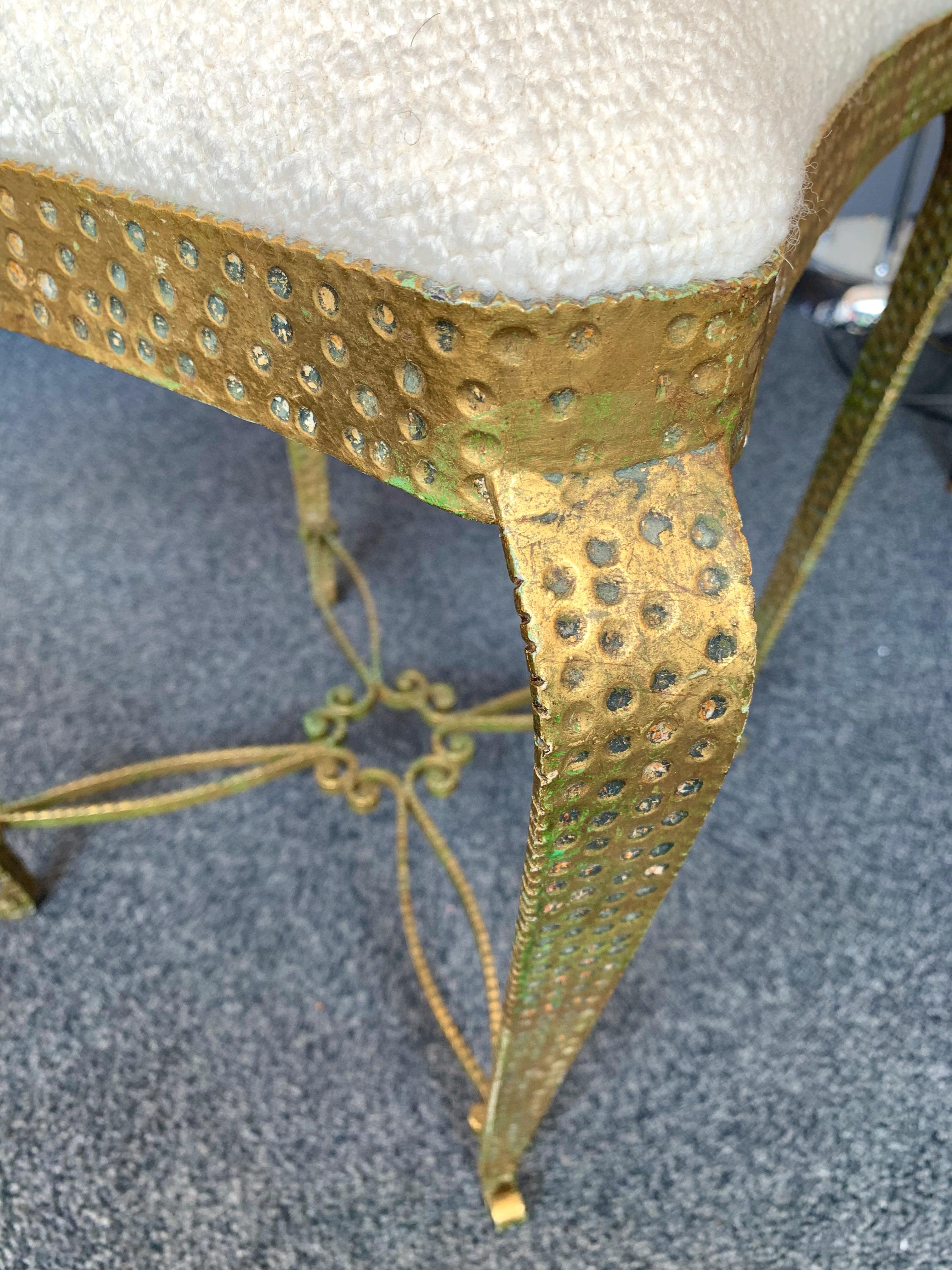 Iron Pair of Stools Gold Leaf by Pier Luigi Colli, Italy, 1950s