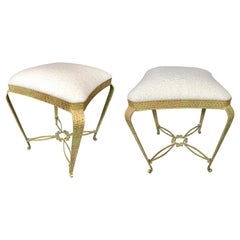 Pair of Stools Gold Leaf by Pier Luigi Colli, Italy, 1950s