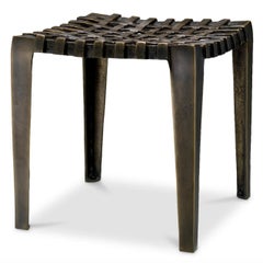 Pair of Stools in Aluminium Antique Bronze Finish