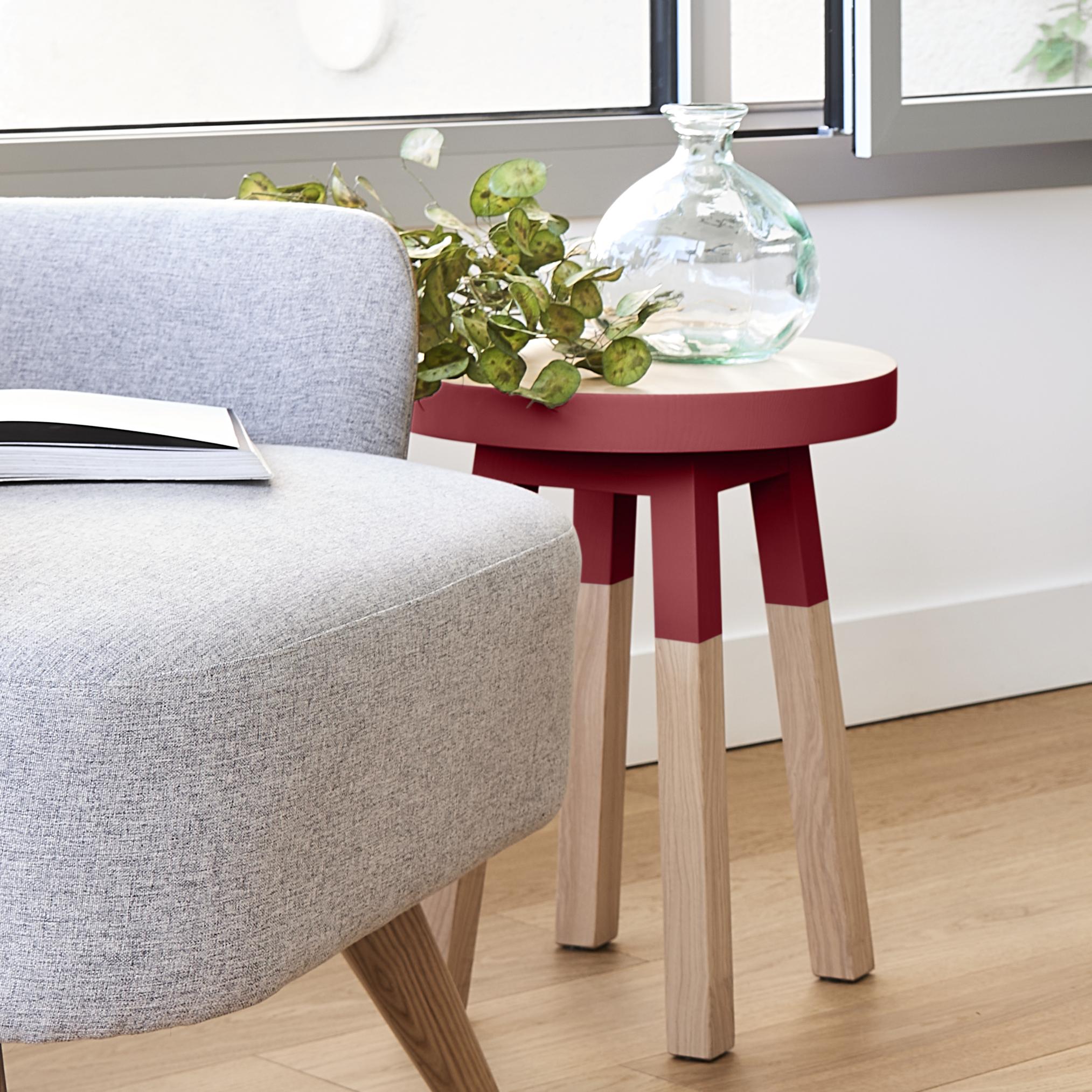 Sgabelli rotondi di design francese realizzati a mano in Wood, di E. Gizard Paris, confezione da 2 pz. in vendita 8