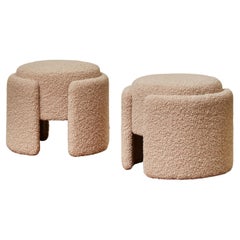 Pair of Stools in Bouclettes