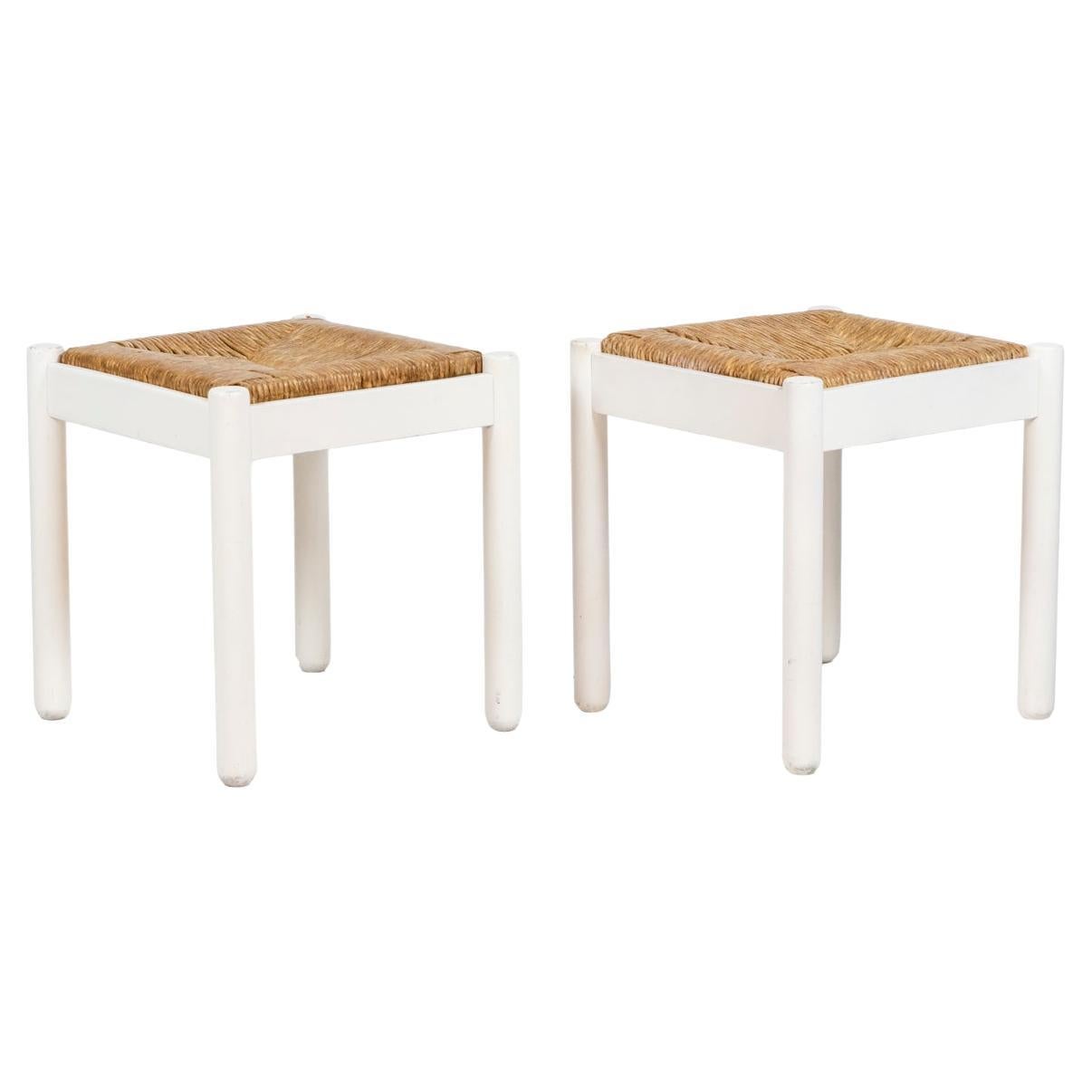Pair of Stools in Lacquered Wood, 1970s