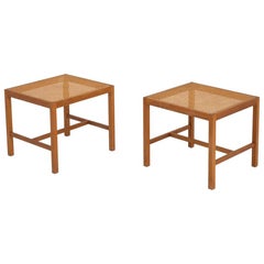 Pair of Stools in Oak and French Cane by Ditte Heath