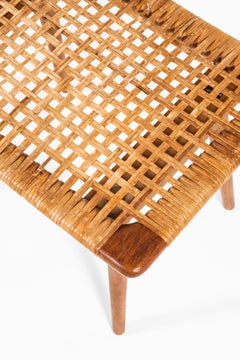 Pair of Stools in Oak and Woven Cane Produced in Denmark