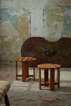 Pair of Stools in Pine, by a Swedish Cabinetmaker, Mid Century Modern, 1960s