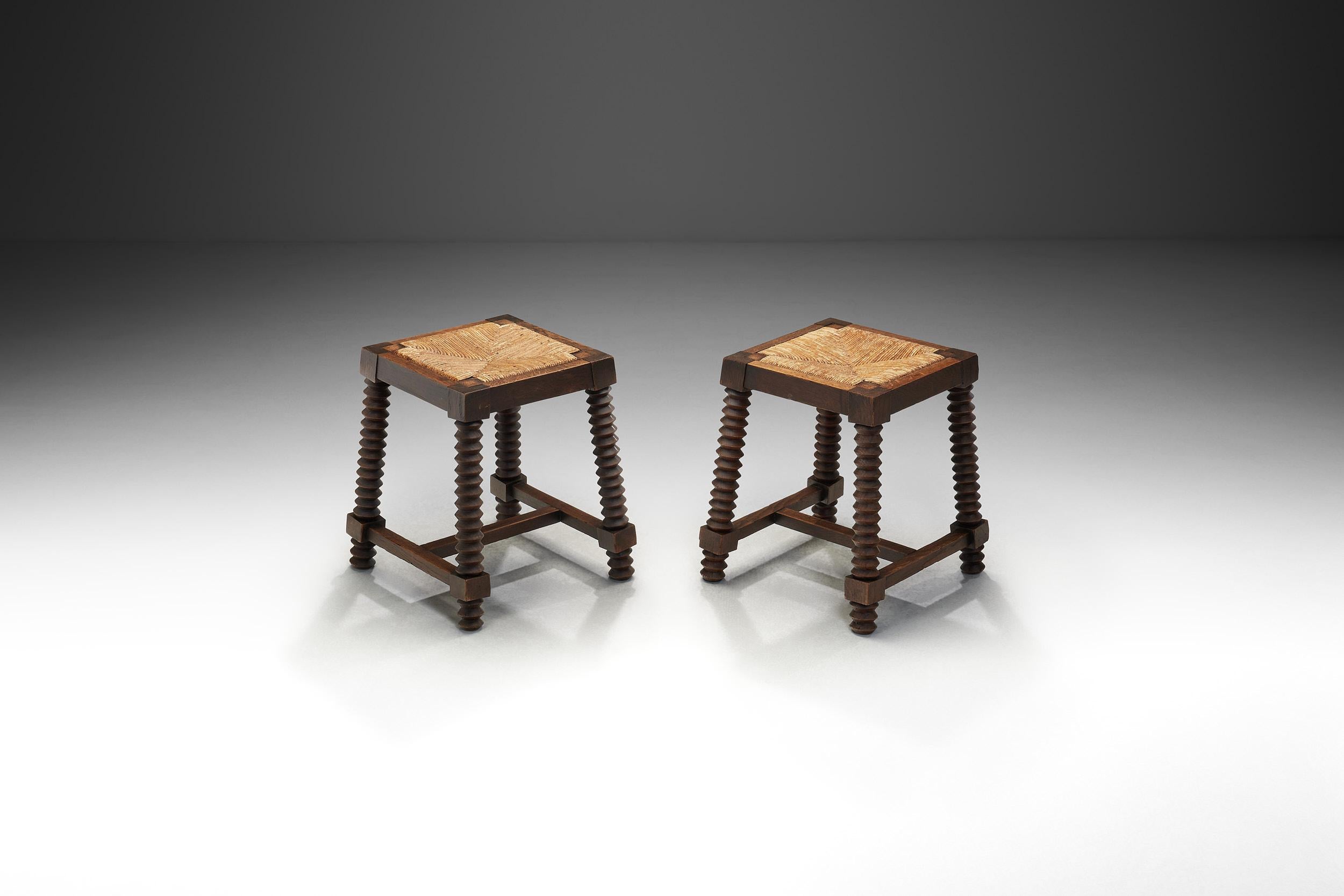 Paar Hocker im Stil von Charles Dudouyt, Frankreich, 20. Jahrhundert im Zustand „Gut“ im Angebot in Utrecht, NL