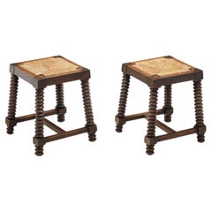Pair of Stools in the manner of Charles Dudouyt, France 20th Century