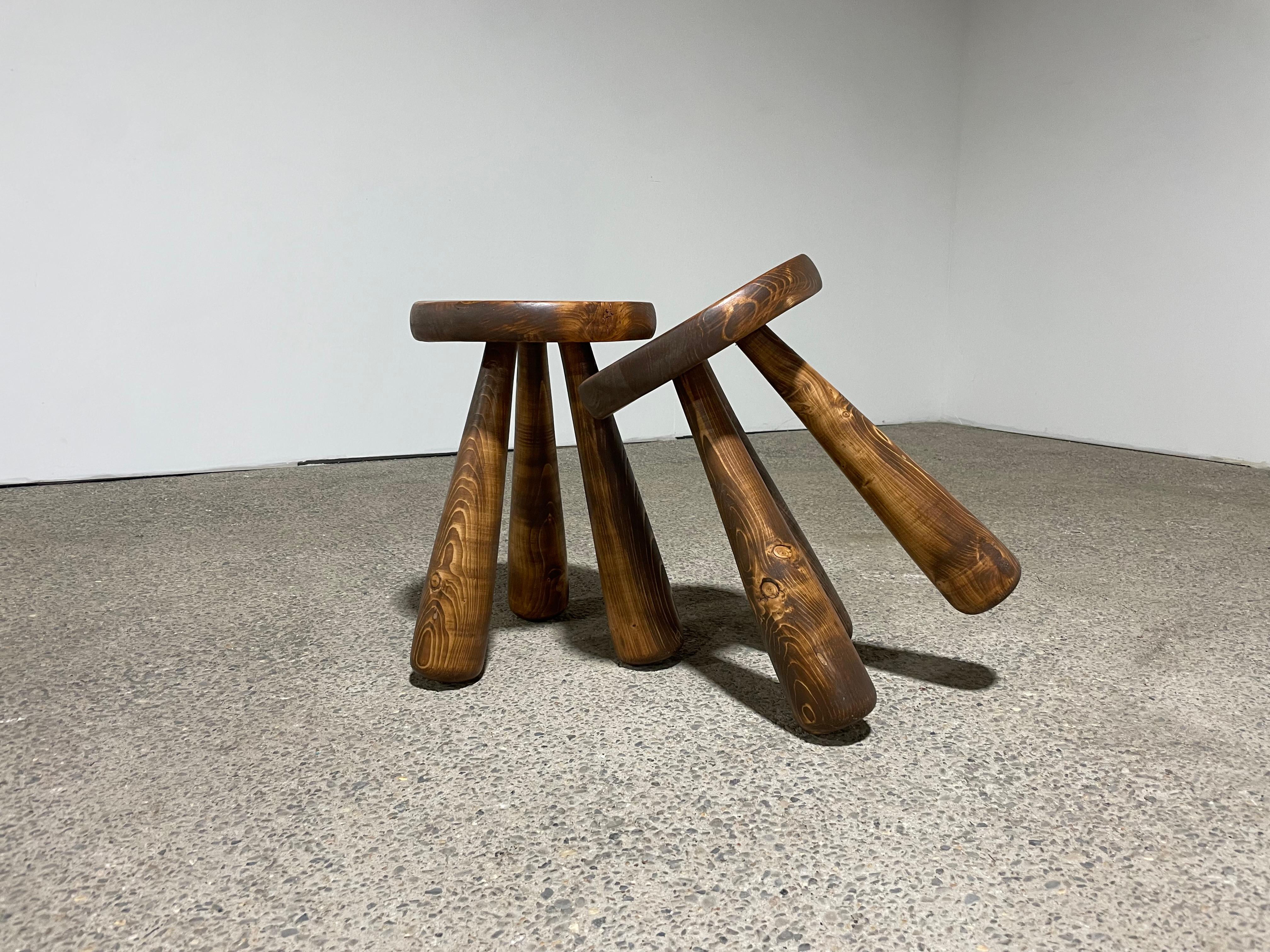 Swedish Pair of Stools in the manner of Ingvar Hildingsson For Sale