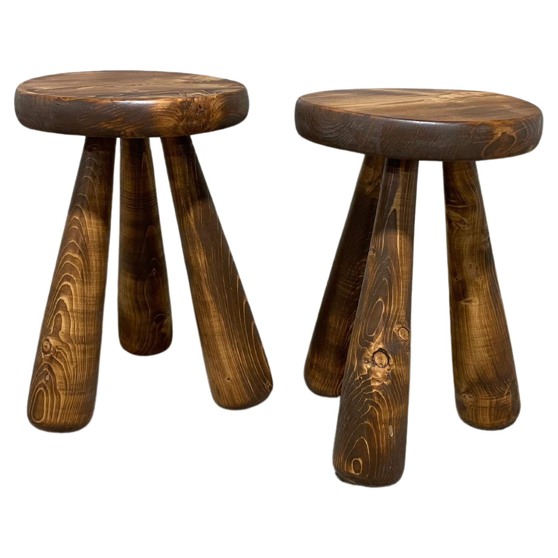 Pair of Stools in the manner of Ingvar Hildingsson For Sale