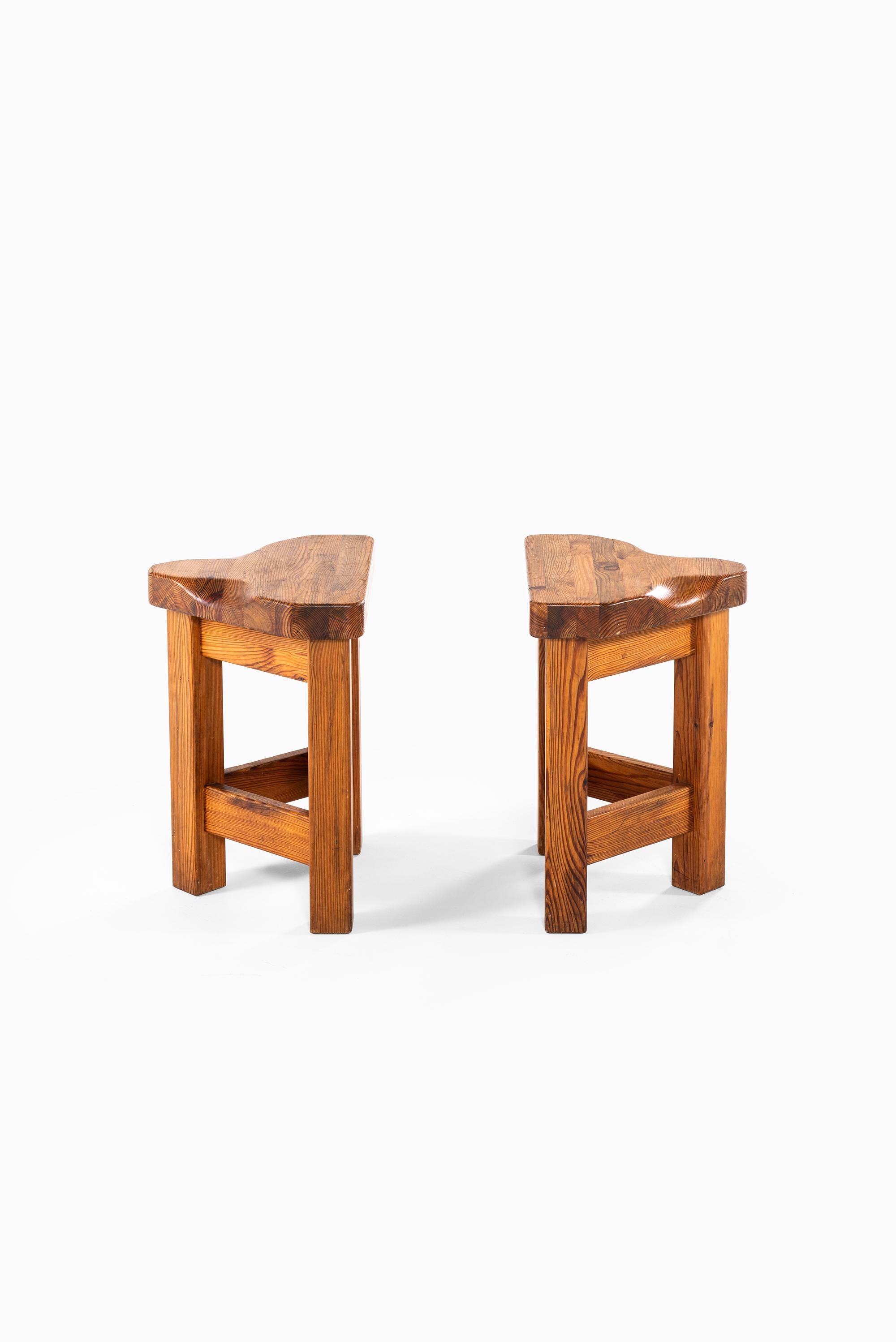Late 20th Century Pair of Stools in the Manner of Roland Wilhelmsson Produced in Sweden