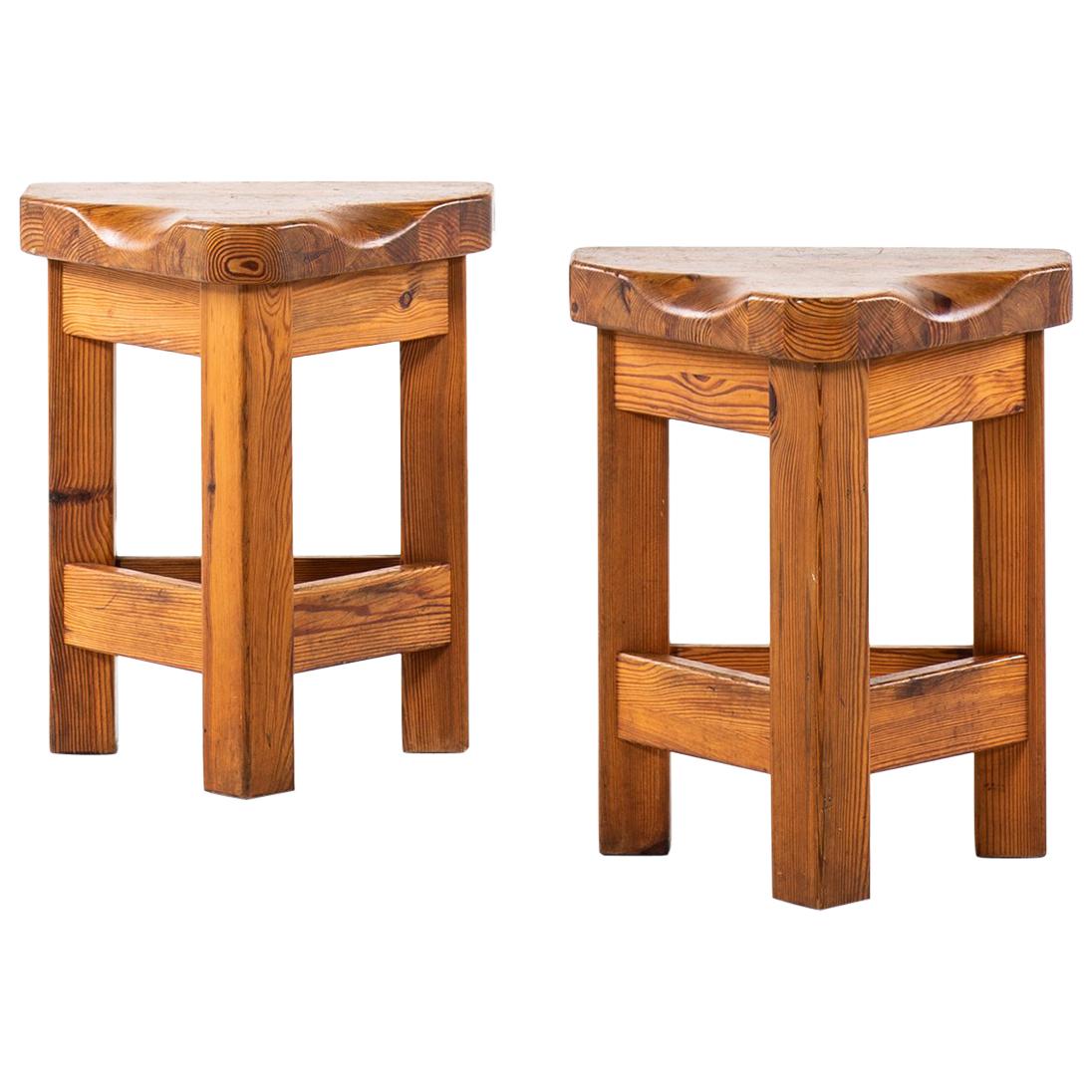 Pair of Stools in the Manner of Roland Wilhelmsson Produced in Sweden