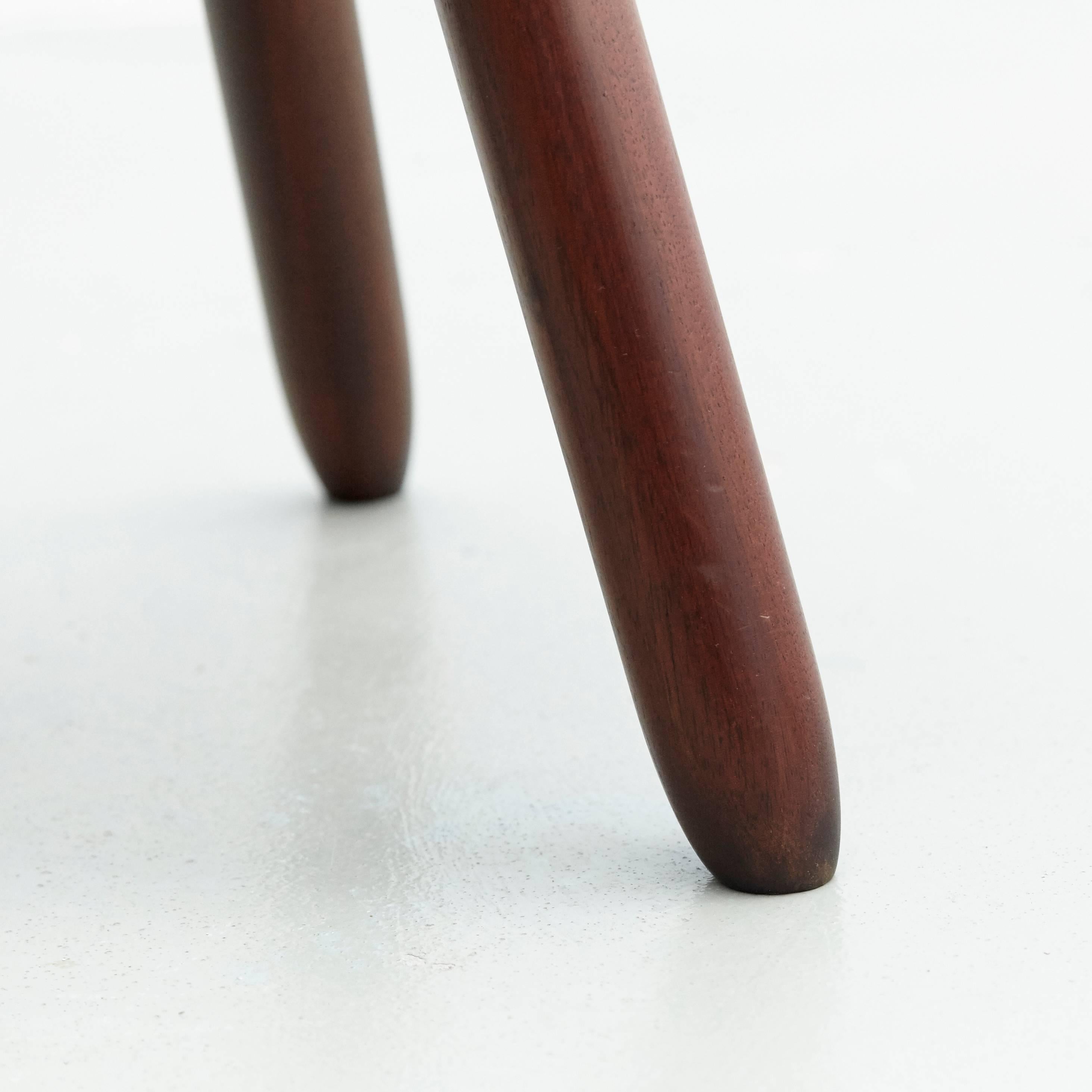 Pair of after Charlotte Perriand, Mid-Century Modern Black Wood, French Stools 6