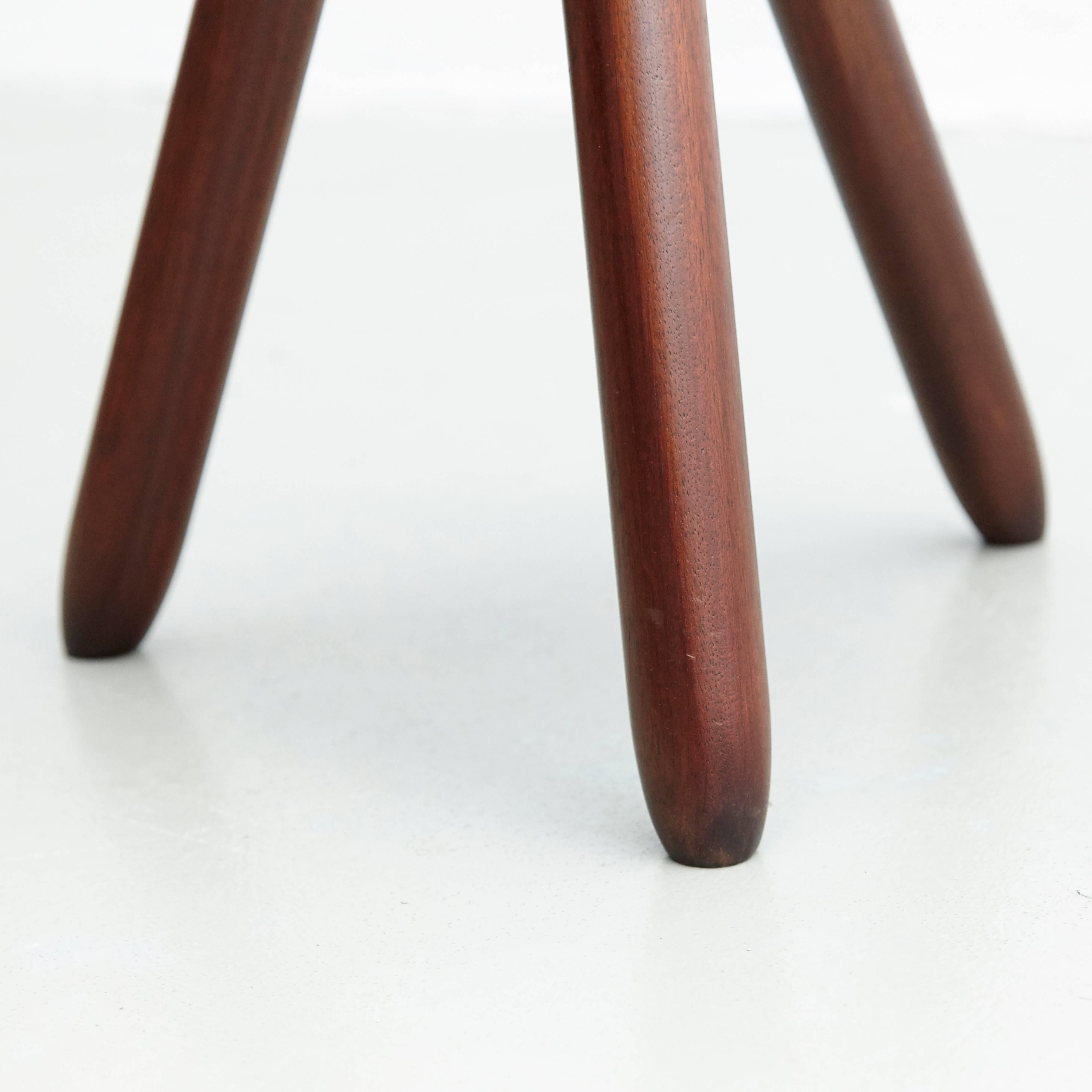 Pair of after Charlotte Perriand, Mid-Century Modern Black Wood, French Stools 7