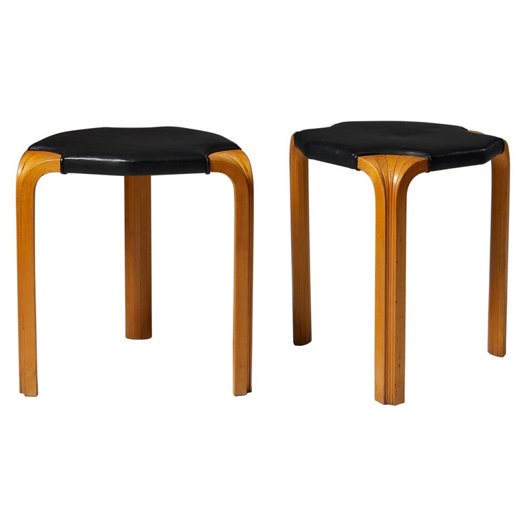 Pair of Stools, Model X602 Designed by Alvar Aalto, Finland, 1950’s For Sale
