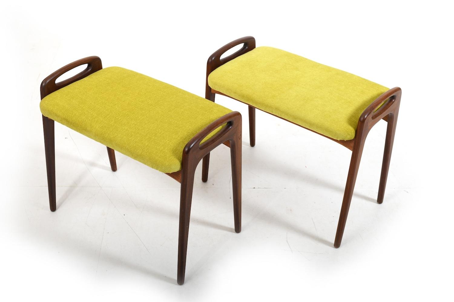 Scandinavian Modern Pair of Stools / Piano Benches by Johannes Andersen for Uldum 1960s