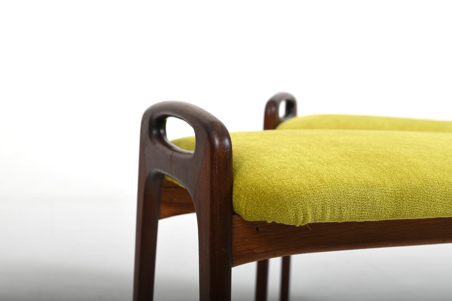 20th Century Pair of Stools / Piano Benches by Johannes Andersen for Uldum 1960s