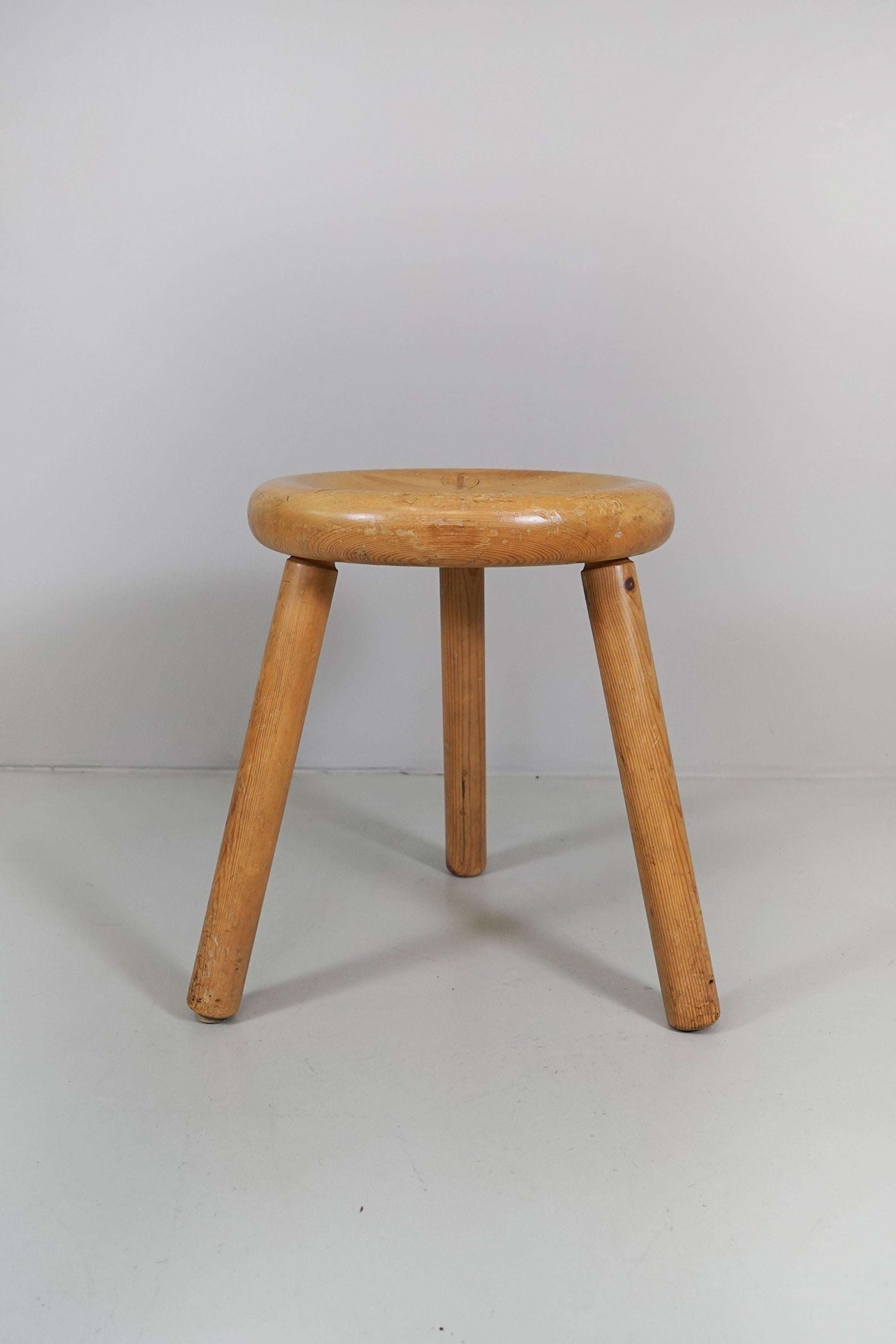 Finnish Pair of Stools, Pine Wood, by Bertel Gardberg, 1960