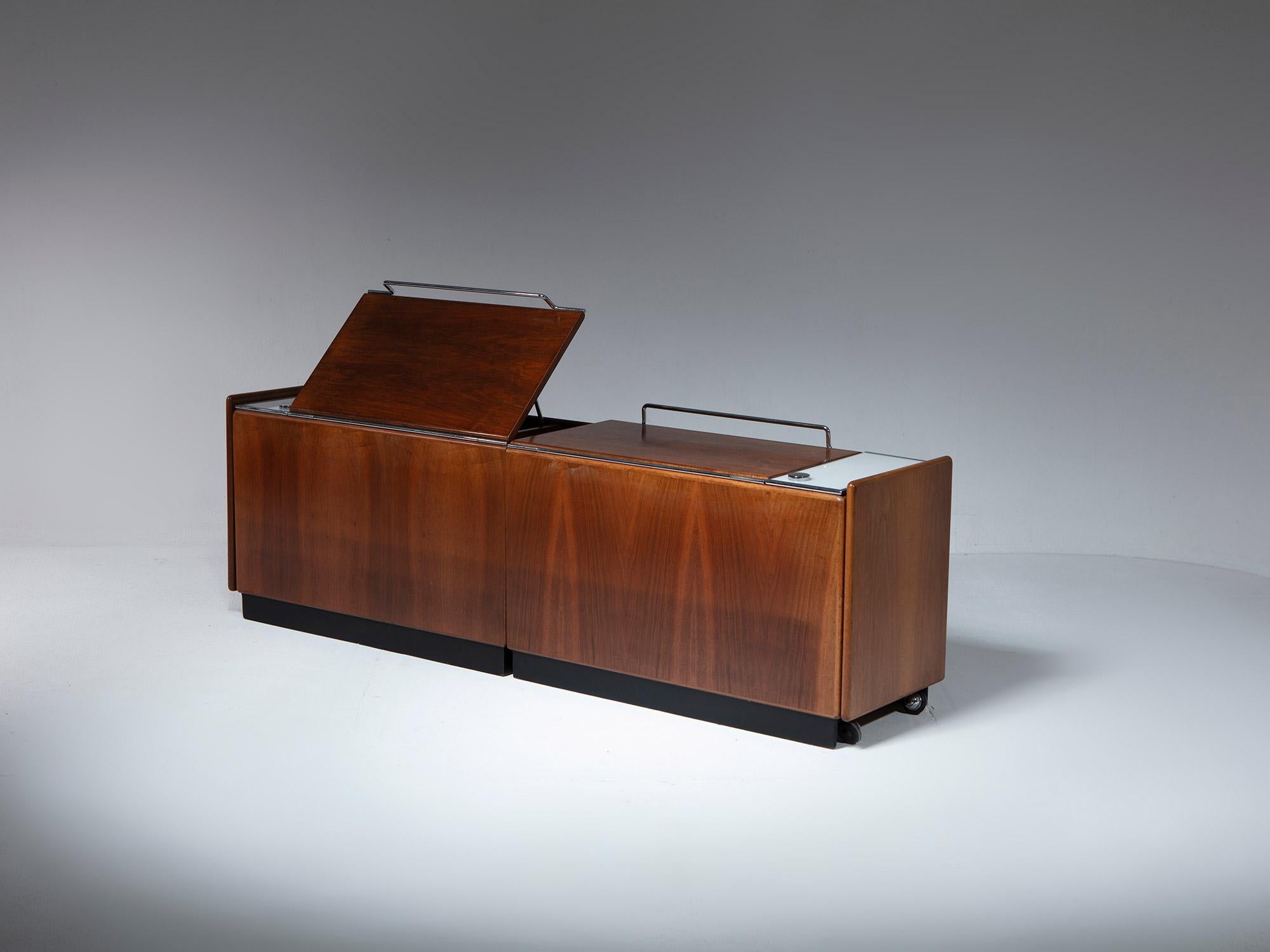 Pair of Storage Bed Headboards by Fabio Lenci for Bernini, Italy, 1970s In Good Condition In Milan, IT