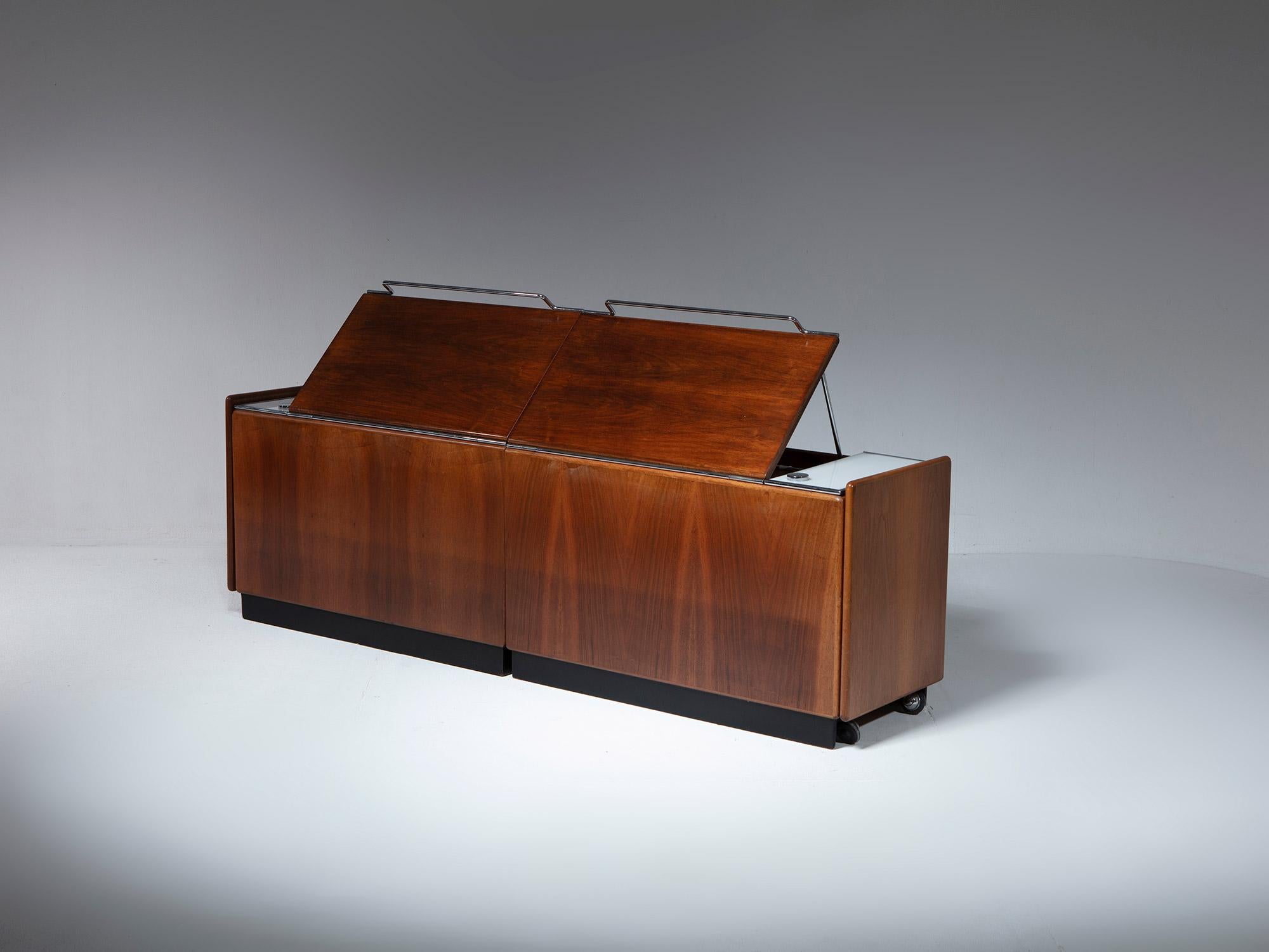 Late 20th Century Pair of Storage Bed Headboards by Fabio Lenci for Bernini, Italy, 1970s