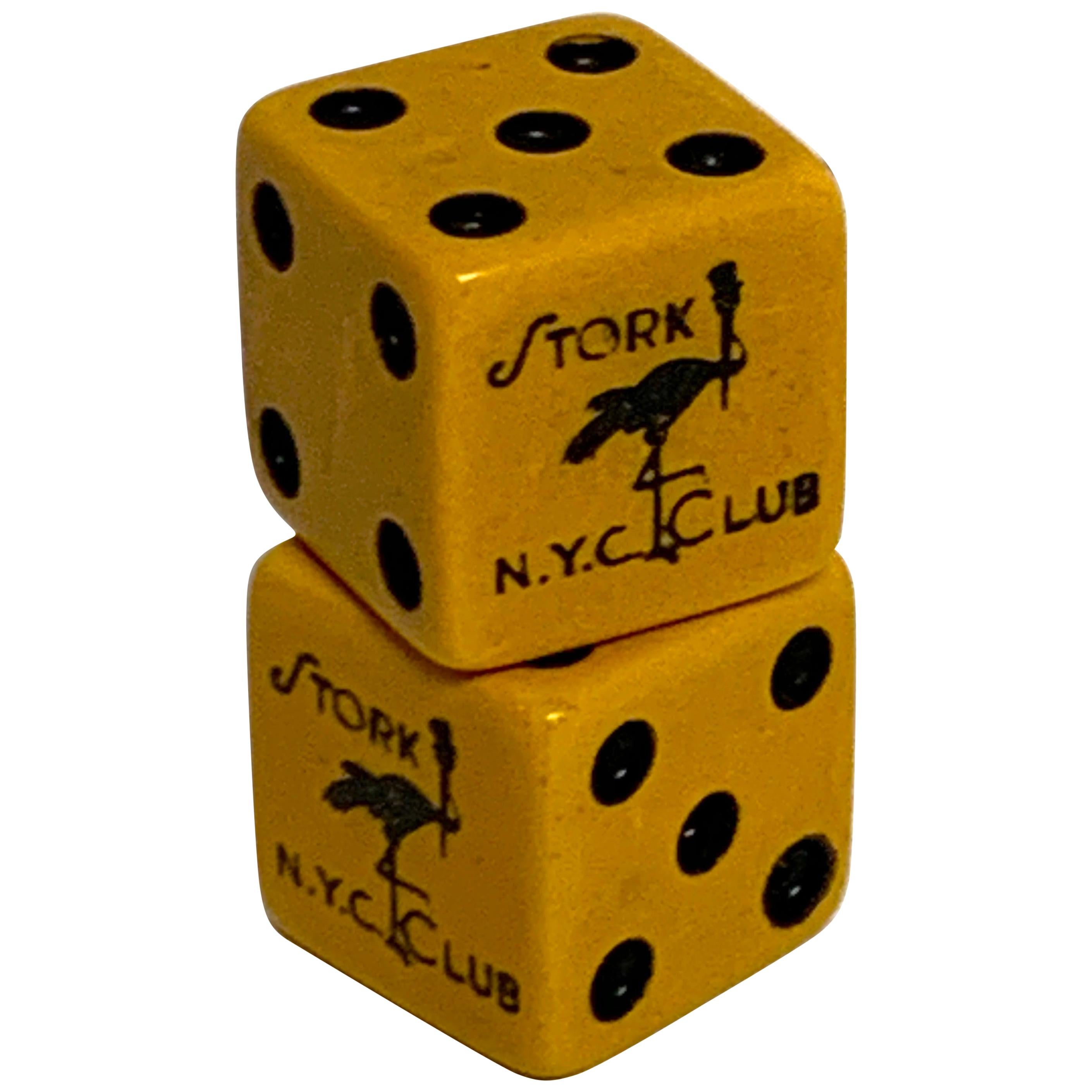 Pair of Stork Club NYC Bakelite Dice, Gambled with by Eva Gabor
