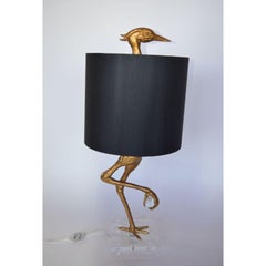 Pair of Stork Table Lamps with Black Lamp Shades, USA, 2000s
