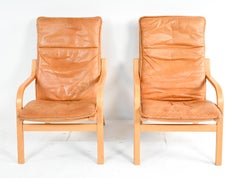Pair of Stouby Danish Mid-Century Beech Armchairs