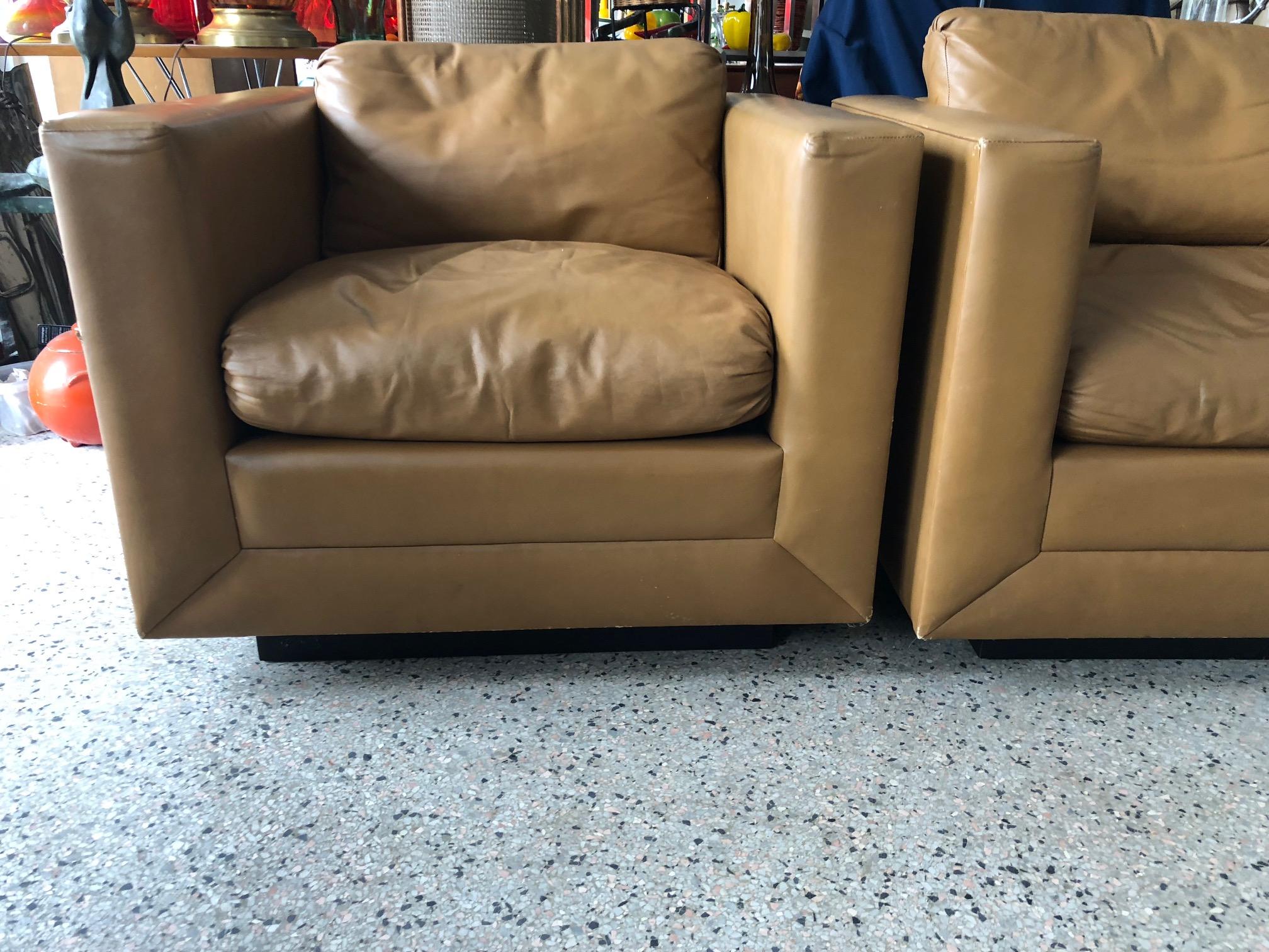 Pair of Stow Davis Cube Chairs For Sale 2