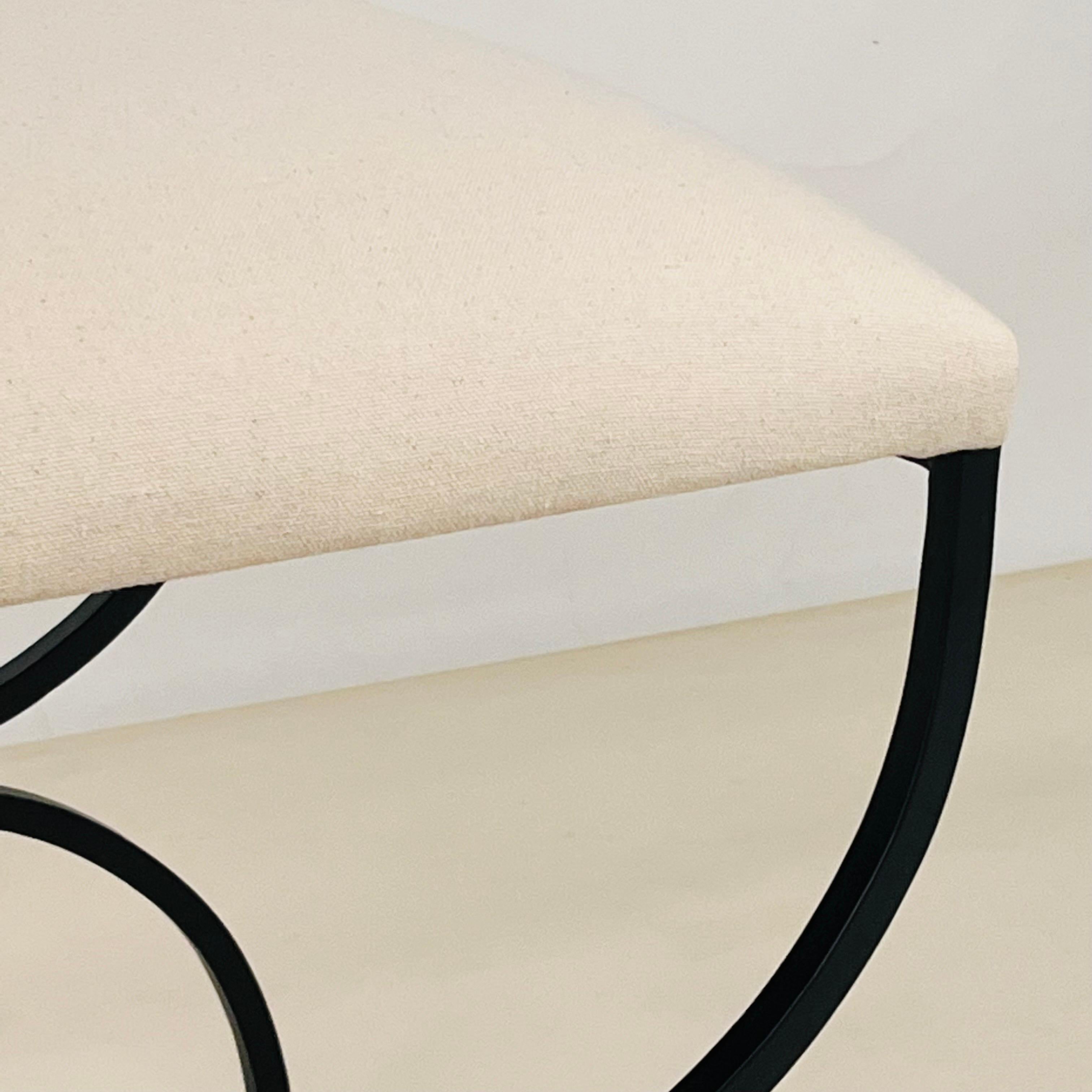 Upholstery Pair of 'Strapontin' stools by Design Frères in muslin or COM For Sale