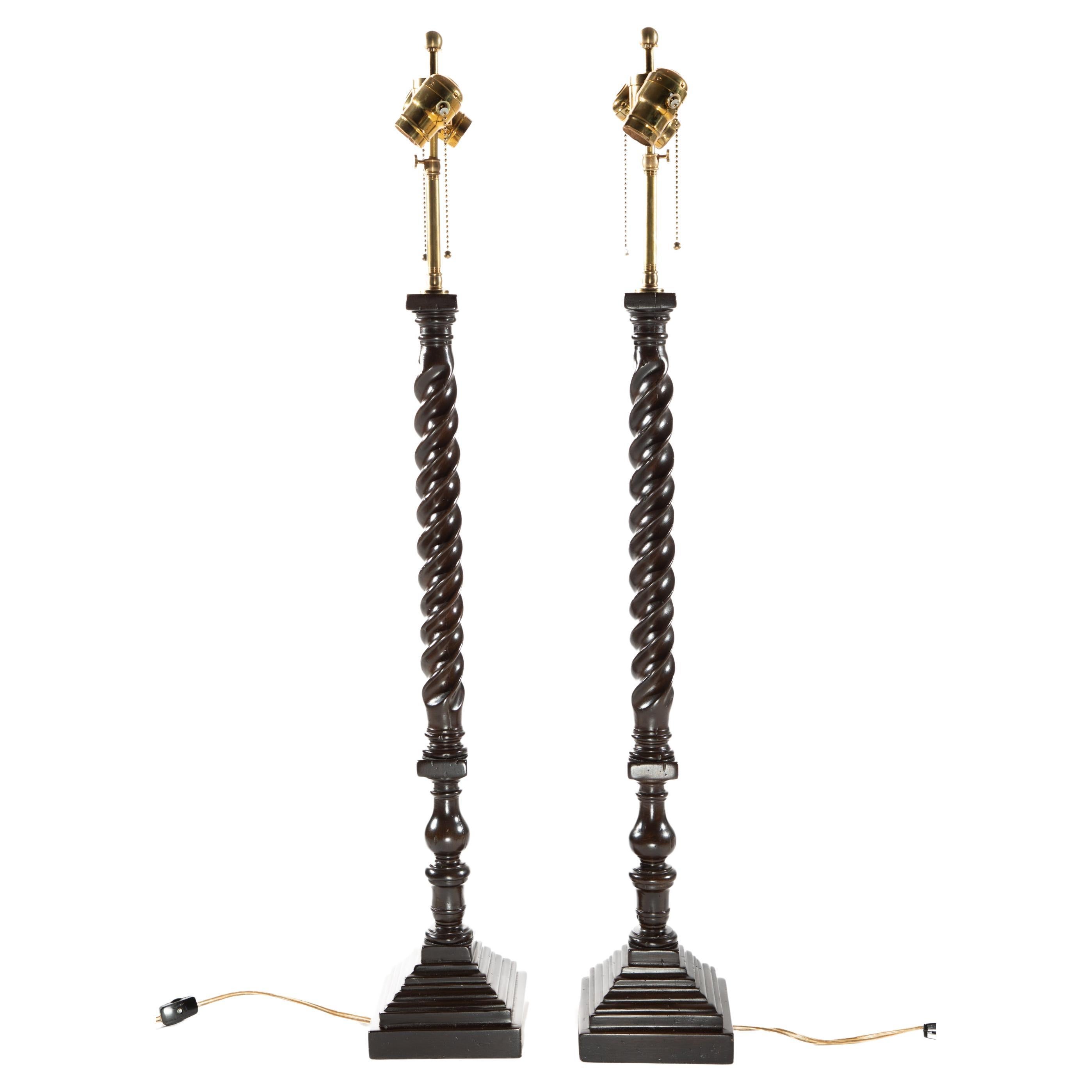 *Pair of Stratford Twist Lamps For Sale