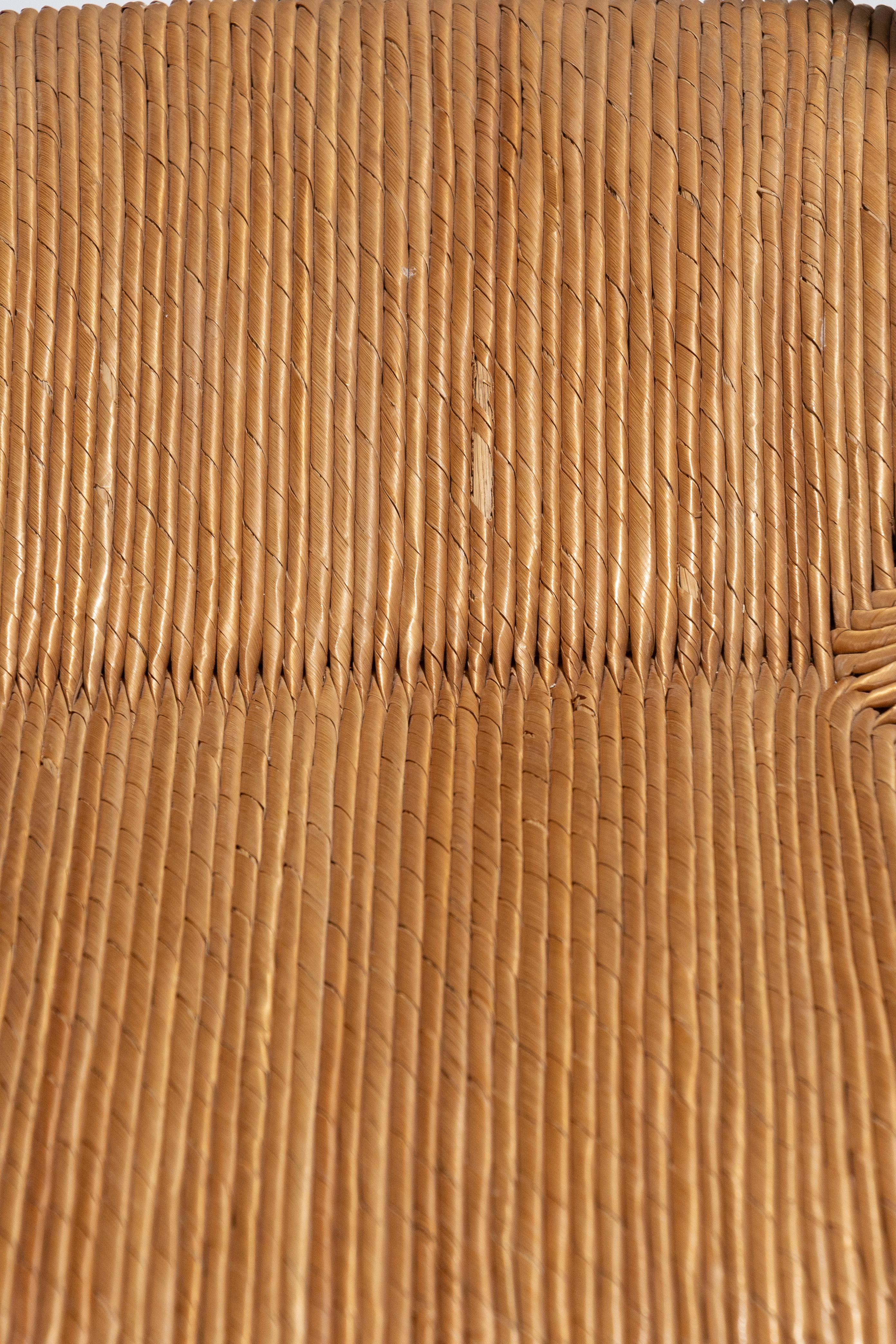Pair of Straw Chairs by Geneviève Pons, 1950s For Sale 11