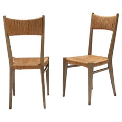 Pair of Straw Chairs by Geneviève Pons, 1950s