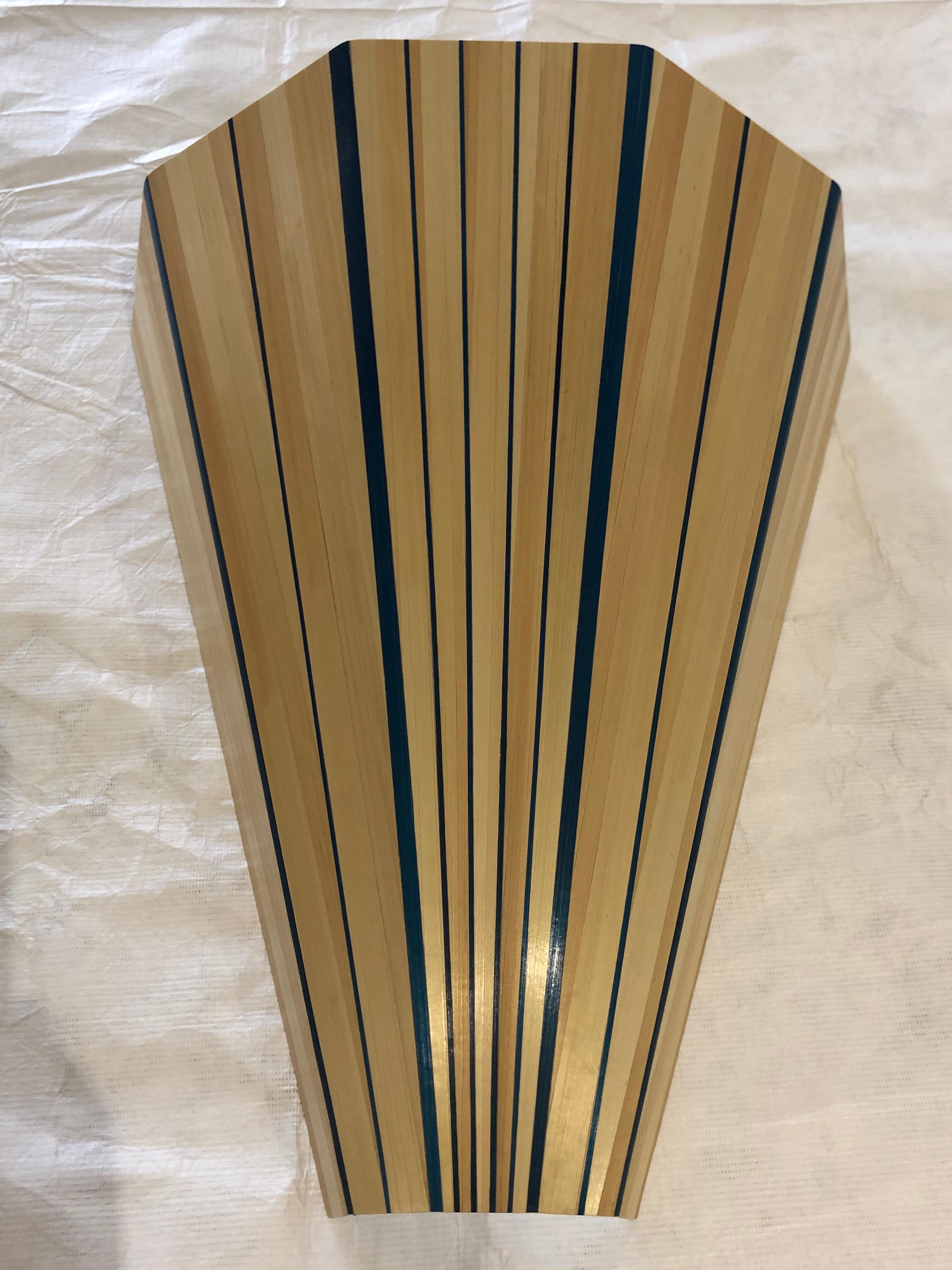 Pair of Straw Marquetry Sconces, France In New Condition For Sale In Paris, FR